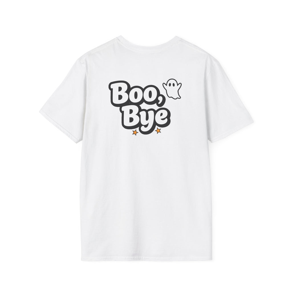 Dark Humor Halloween Shirt Boo Bye Funny Minimalist Ghost Sarcastic Unisex Softstyle Tee Adult Halloween Gift