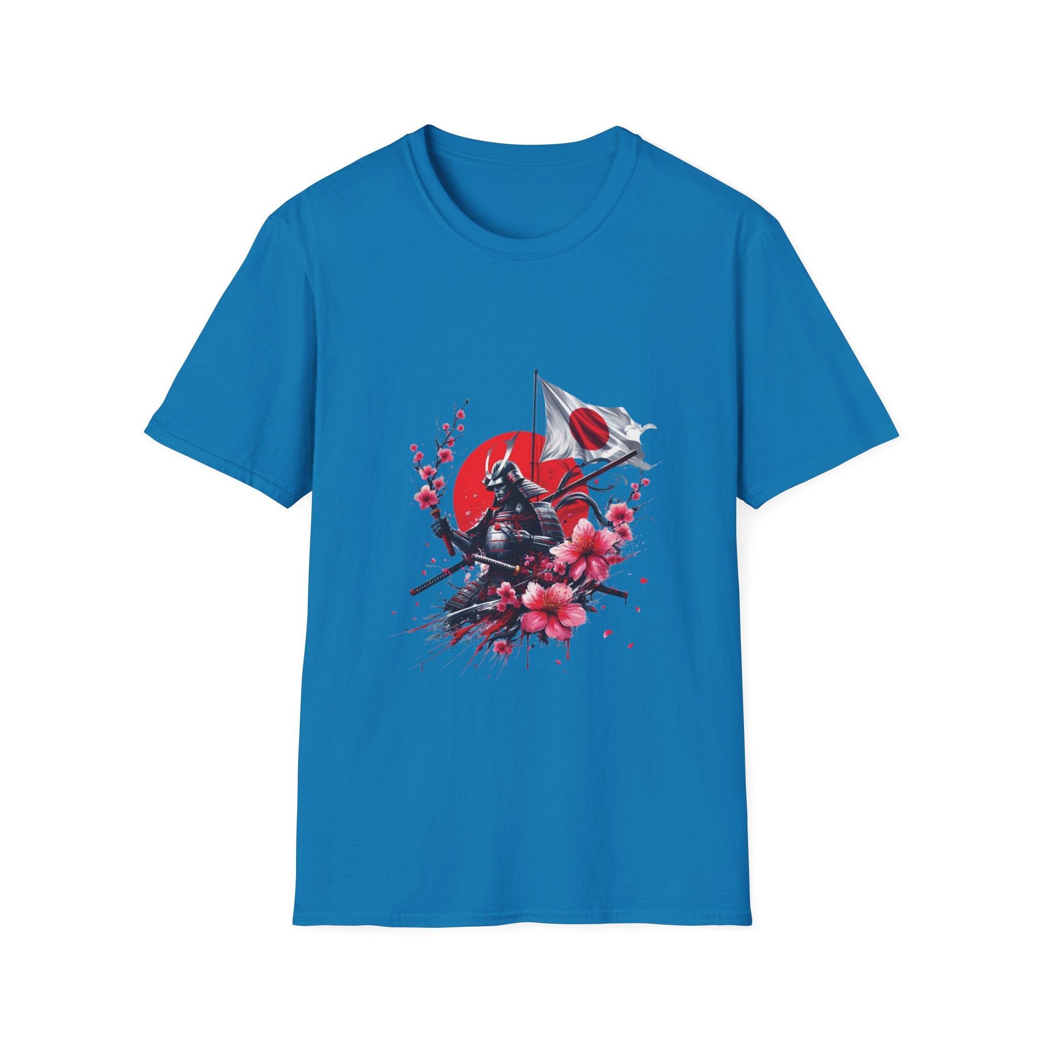 Japan Unisex Softstyle T-Shirt Japanese Art Sakura Samurai Cotton Gift Unique
