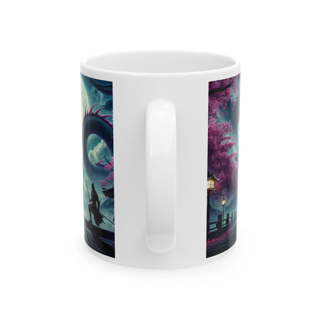 Japan Samurai Mug Dragon Sakura Flower Tea Coffee Cup Unique Gift Ninja Japanese 11oz