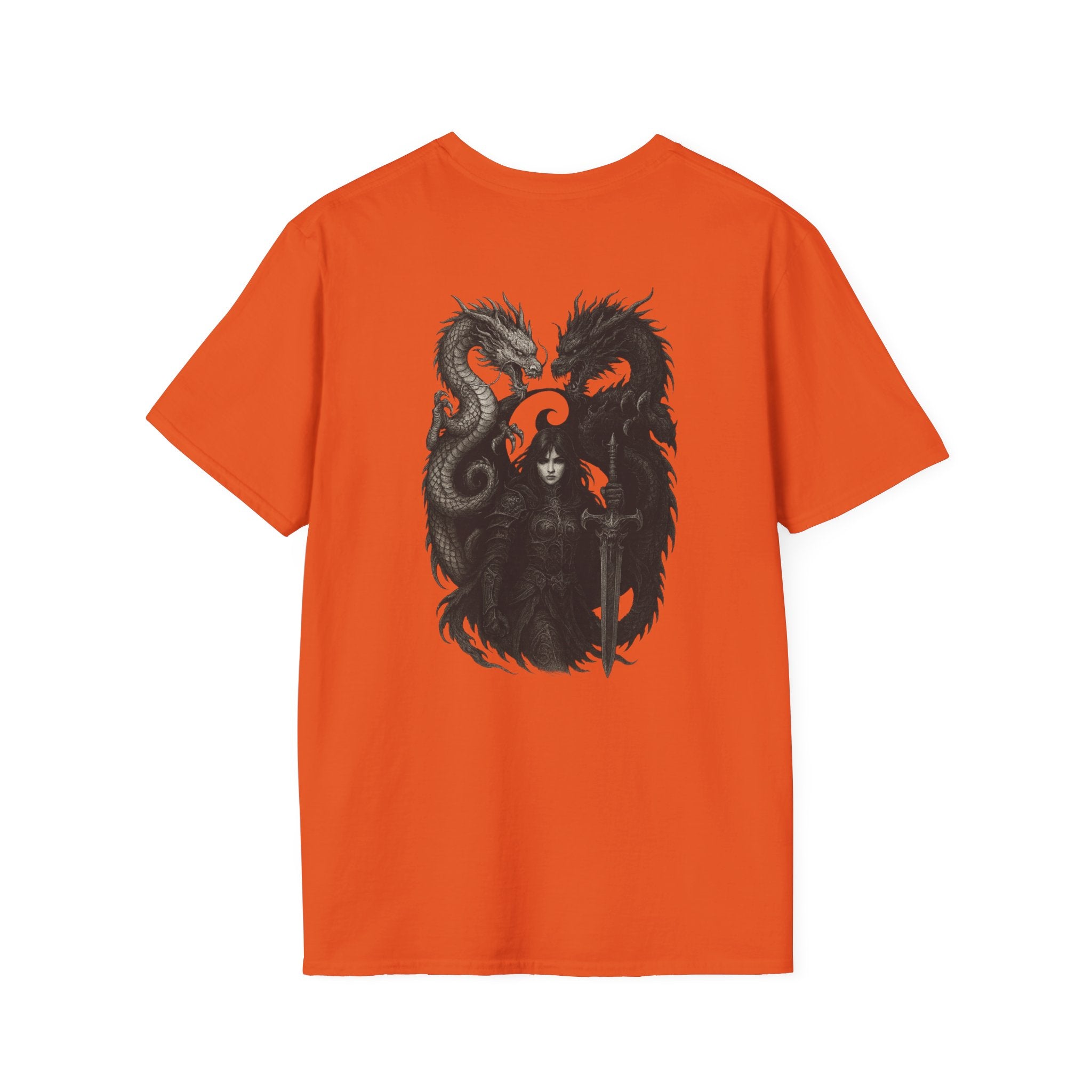 Dragon T-shirt Men Women Graphic Tee Clothing Apparel Symbol Ying Yang In Back