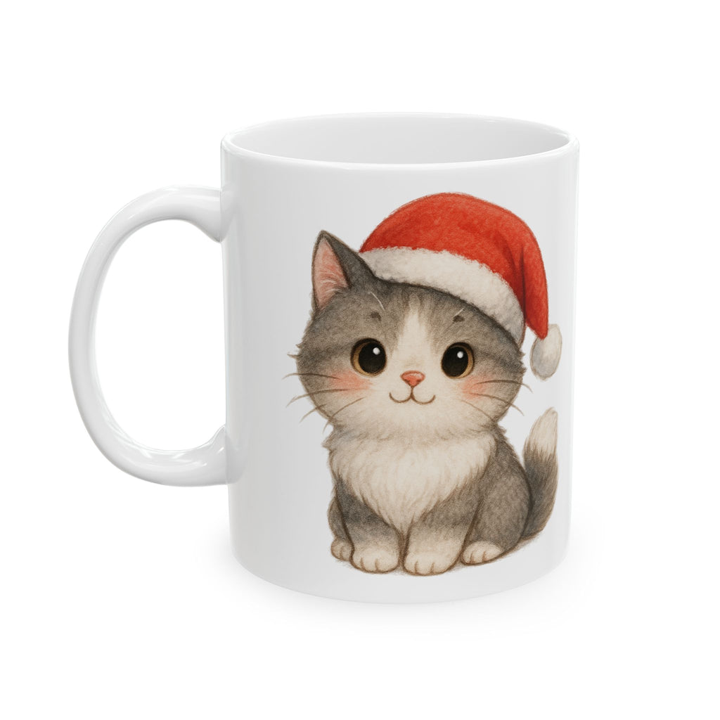 Christmas Mug Ceramic Cute Cat Mug Holiday Gift Kids Funny Coffee Cup Tea 2 Side