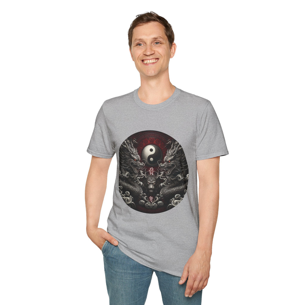 Dragon T-shirt Men Women Graphic Tee Clothing Apparel Symbol Ying Yang Best Gift