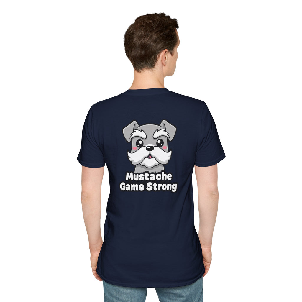 Cute Schnauzer Shirt Mustache Game Strong Funny Dog Lover Unisex Softstyle Tee Gift