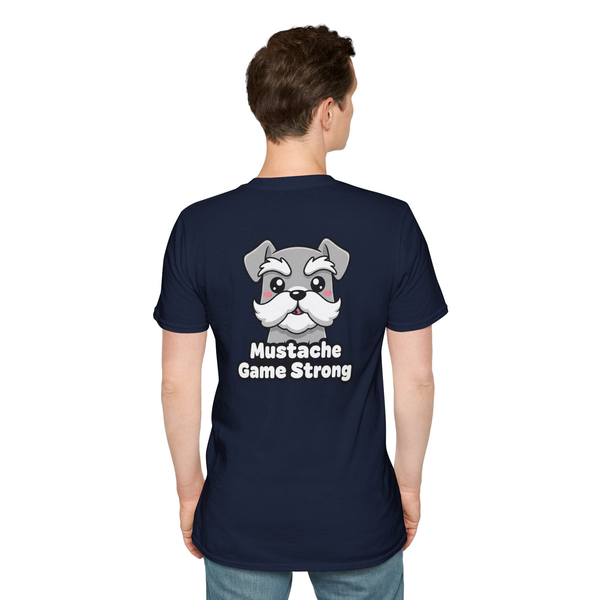 Cute Schnauzer Shirt Mustache Game Strong Funny Dog Lover Unisex Softstyle Tee Gift