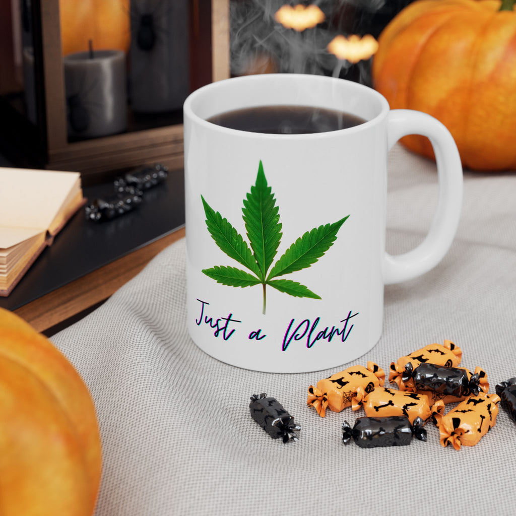 Ceramic Marijuana Leaf Mug 11oz White 0.33l Coffee Birthday Gift 11oz