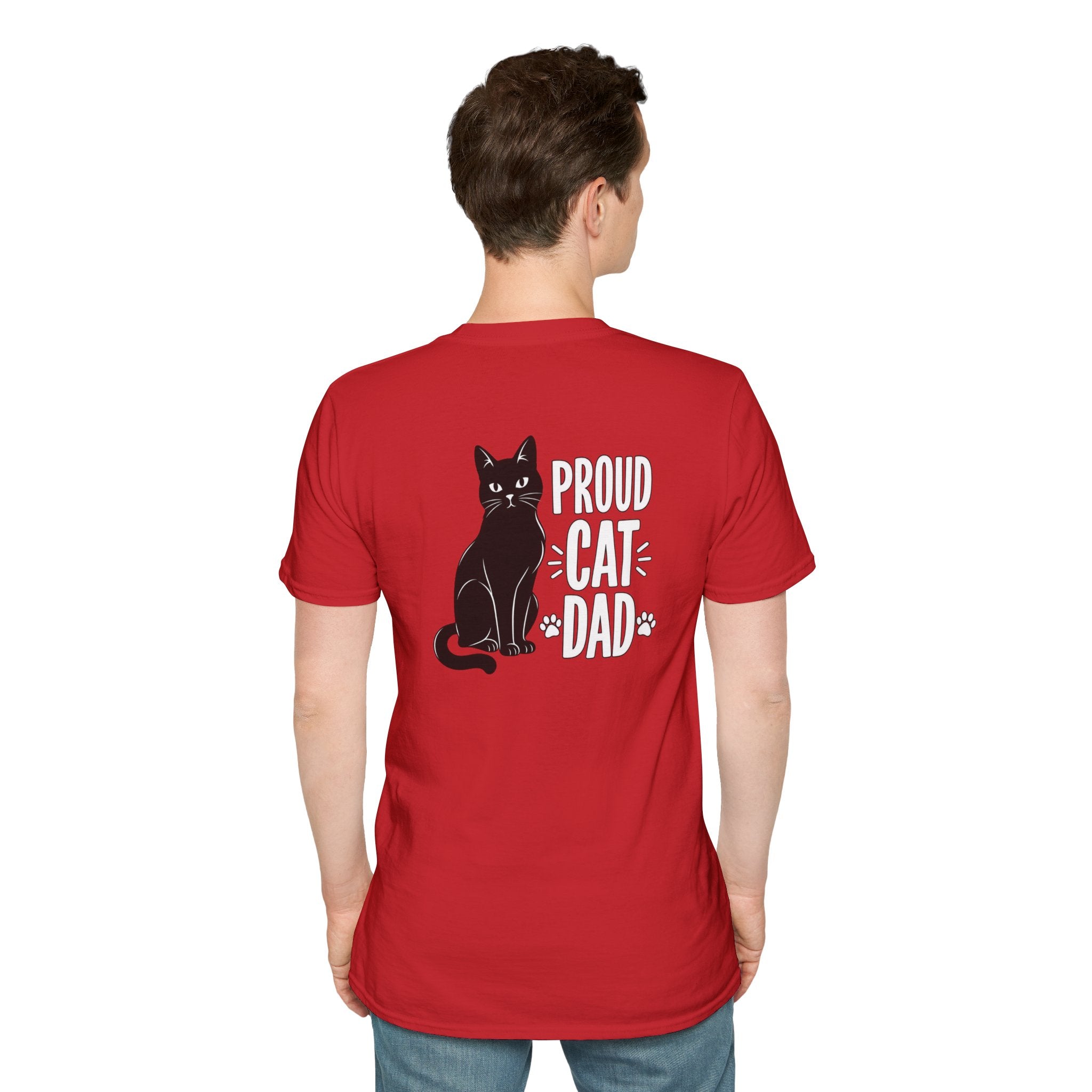 Cat Dad Shirt Proud Cat Dad Black Cat Silhouette Graphic Tee Unique Gift Funny Tshirt