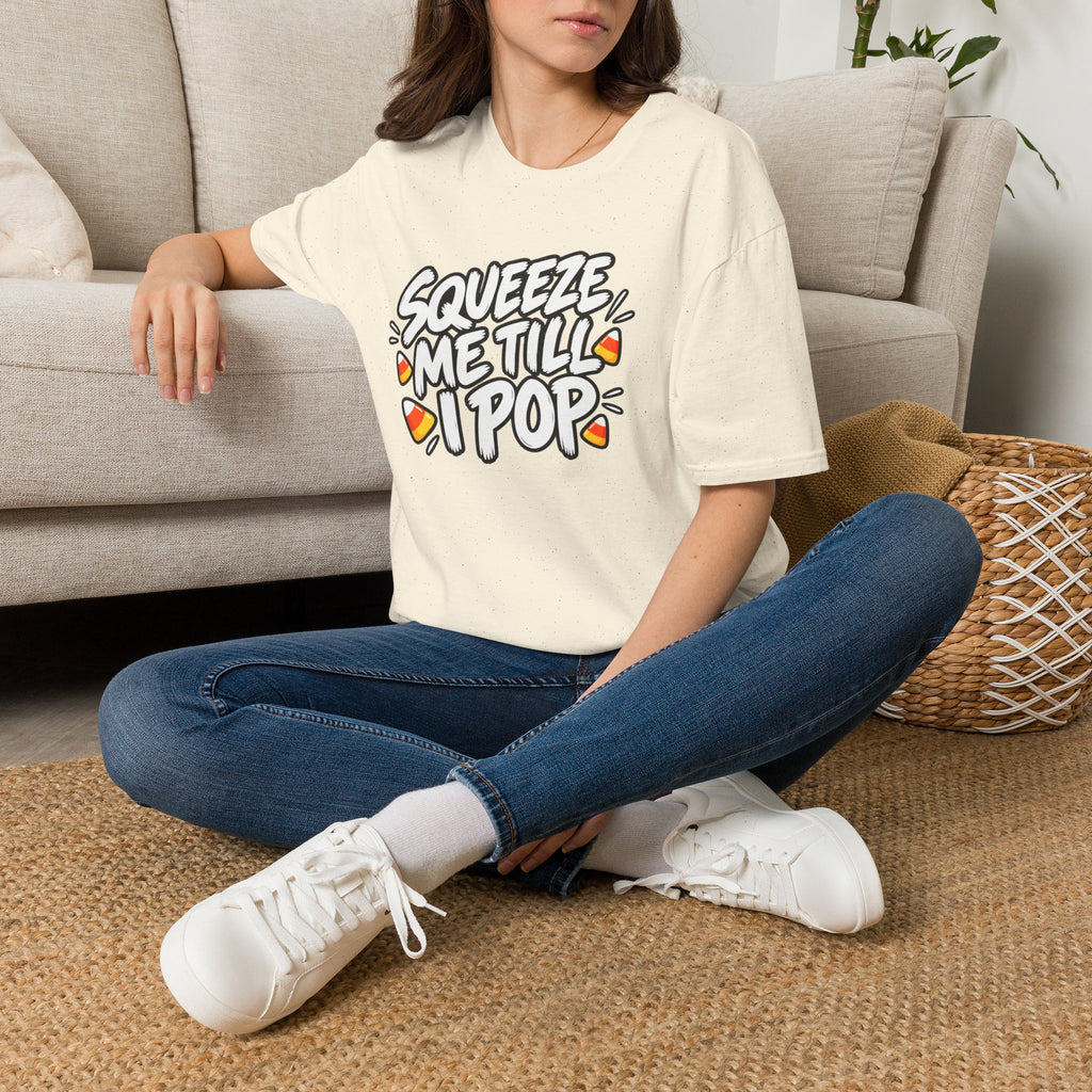 Funny Halloween Shirt Squeeze Me Till I Pop Candy Corn Novelty Tee Graphic T-Shirt