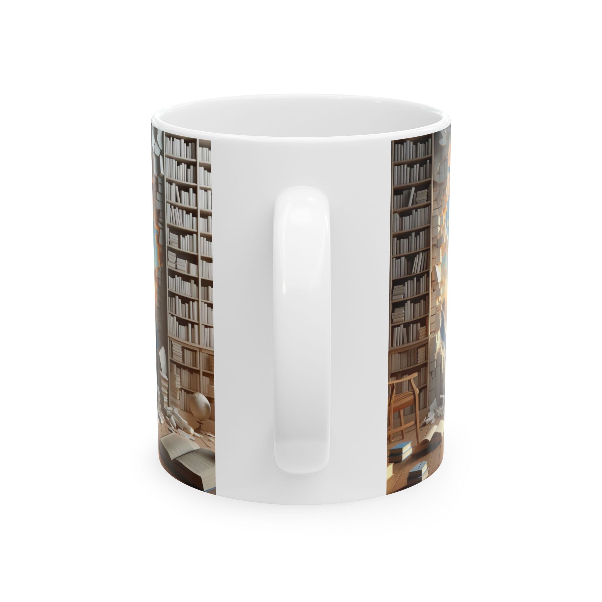 3D Bookshelf Mug Library Office Mugs Book Lover Coffee Mug Ceramic Mug Cup Gifts