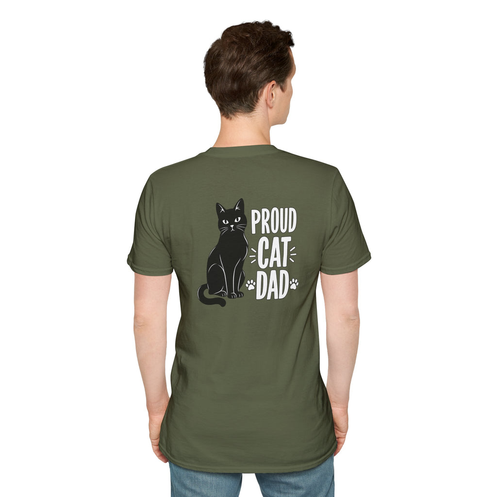 Cat Dad Shirt Proud Cat Dad Black Cat Silhouette Graphic Tee Unique Gift Funny Tshirt