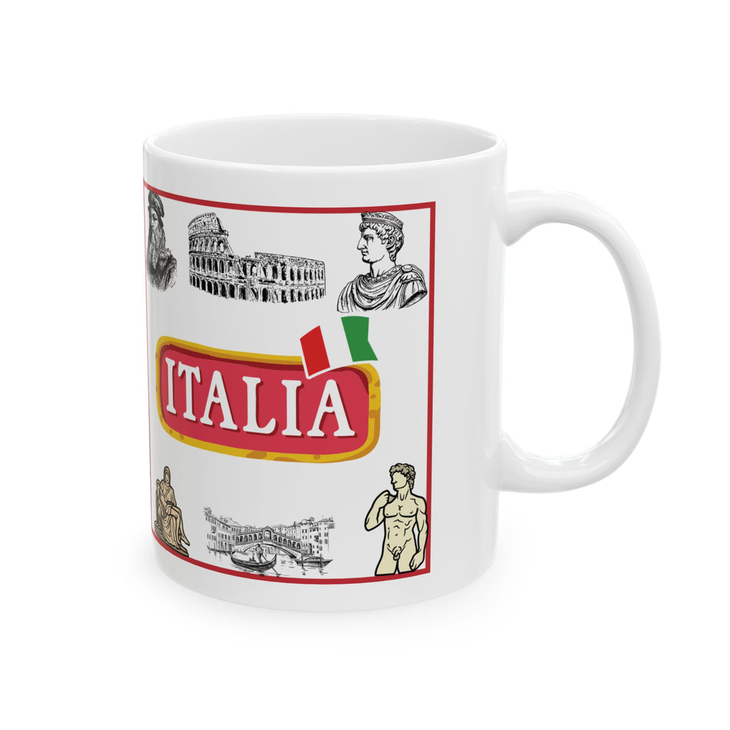 Italy Mug Italian Flag Historical Icons Tea Coffee Cup Ceramic Mug Travel Gift