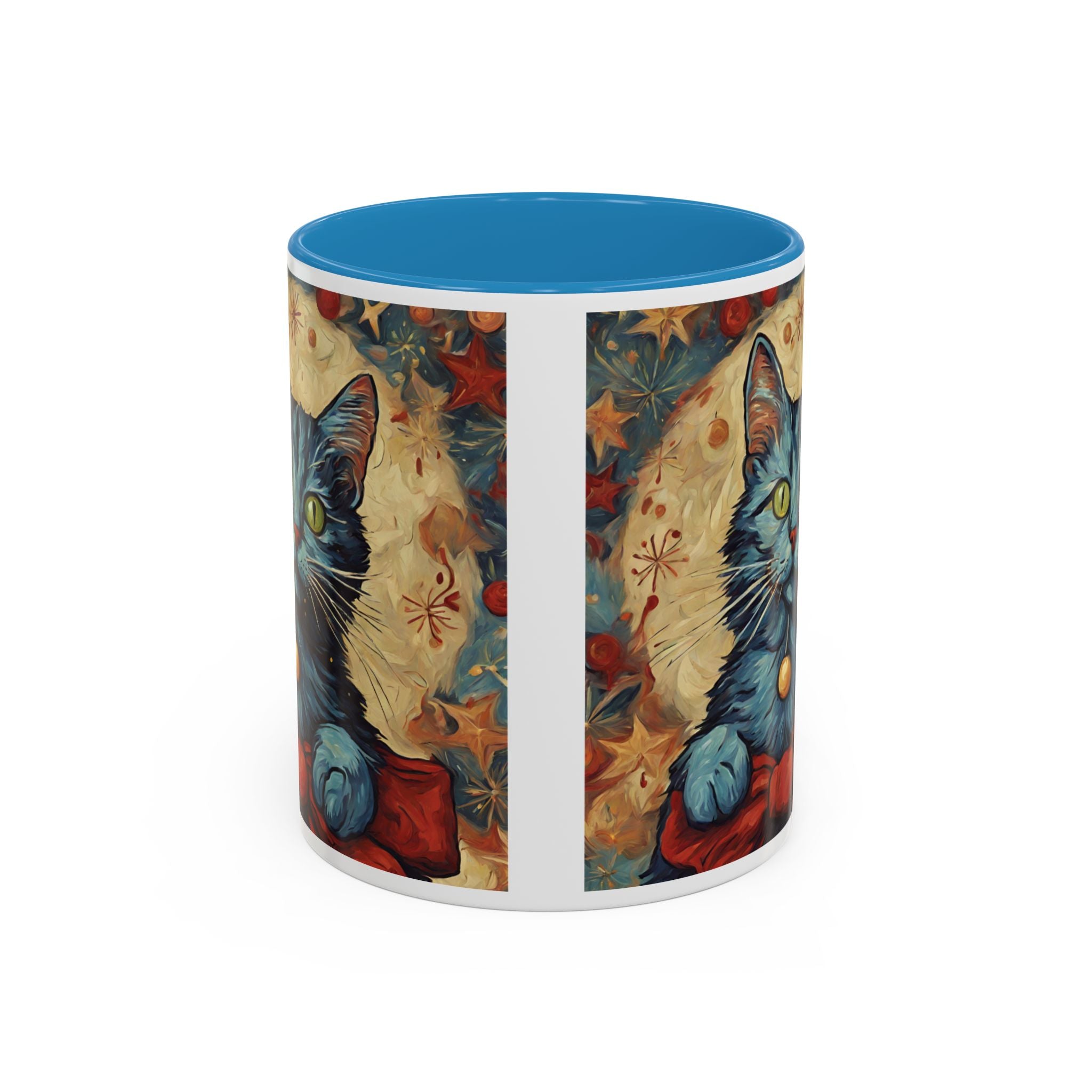 Christmas Mug Cat Mug Mom Lover Van Gogh Art Funny Coffee Tea Ceramic Mug