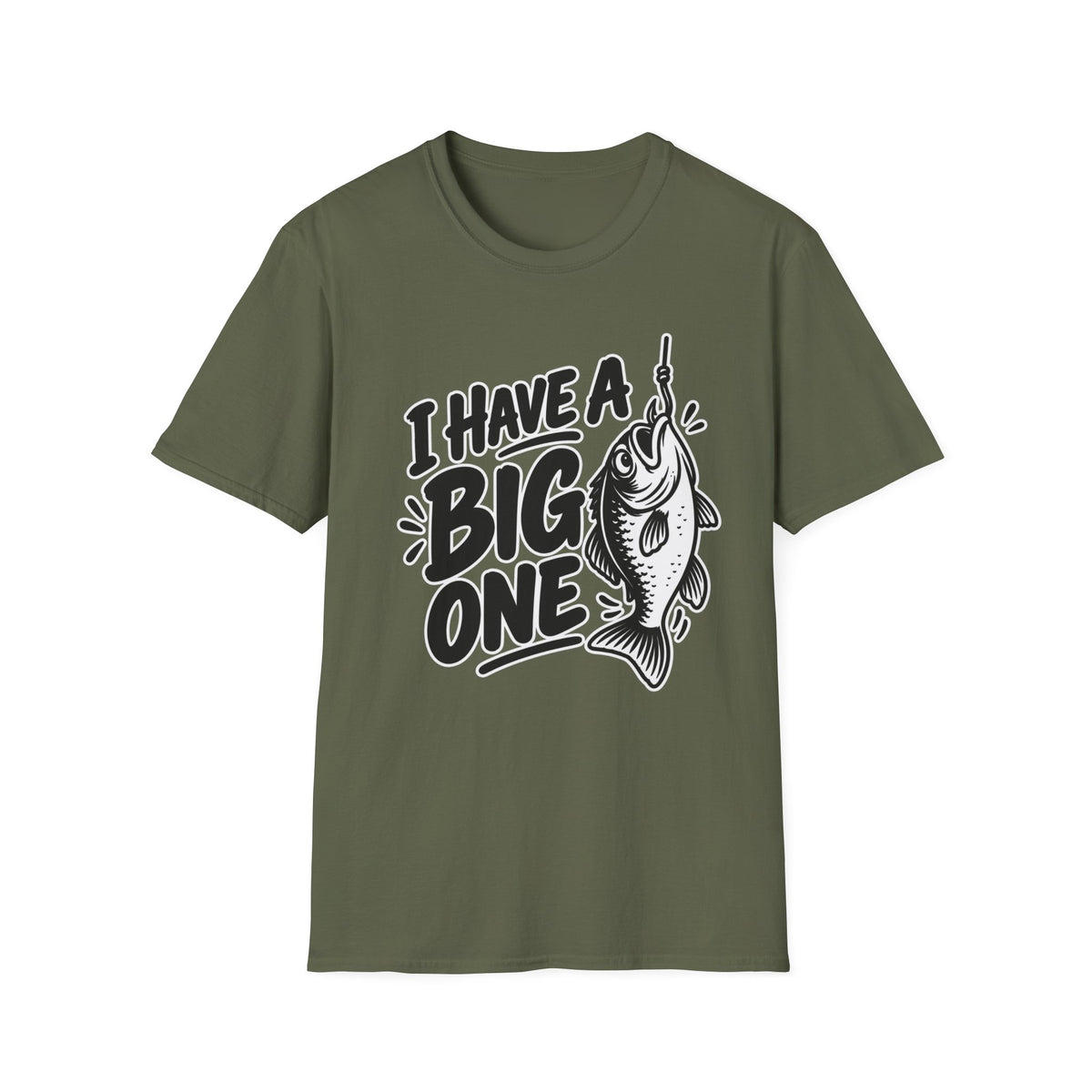 Funny Fishing Shirt I Have a Big One Novelty Unique Gift Tshirt Unisex Softstyle Graphic Tee