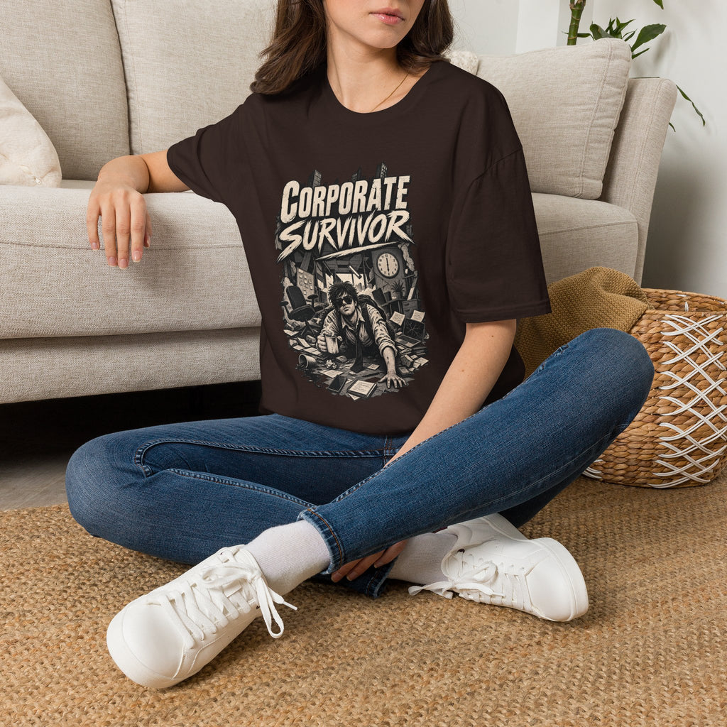 Funny Dark Humor Tshirt — Funny Office Tshirt Dark Humor Graphic Tee Unique Coworker Gift CORPORATE SURVIVOR Shirt