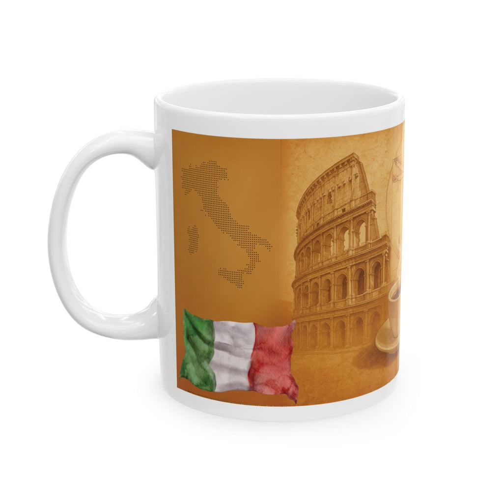 Italy Mug Italian Flag Unique Tea Coffee Cup White Ceramic Mug Best Travel Gift Pisa Tower