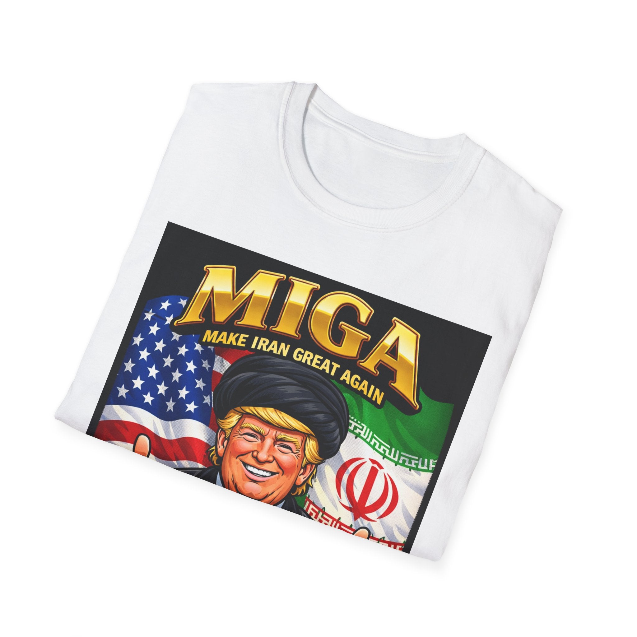 Funny Trump Iranian Flag Shirt Make Iran Great Again MIGA Softstyle T-Shirt Best