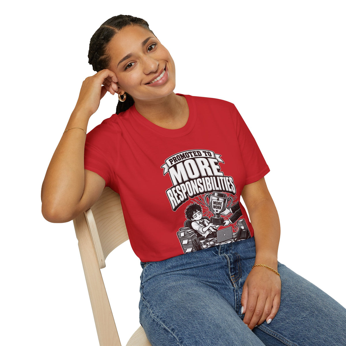 Funny Dark Humor Tshirt — Funny Office Tshirt Dark Humor Graphic Tee Unique Coworker Gift PROMOTED TO MORE RESPONSIBILITIES Shirt