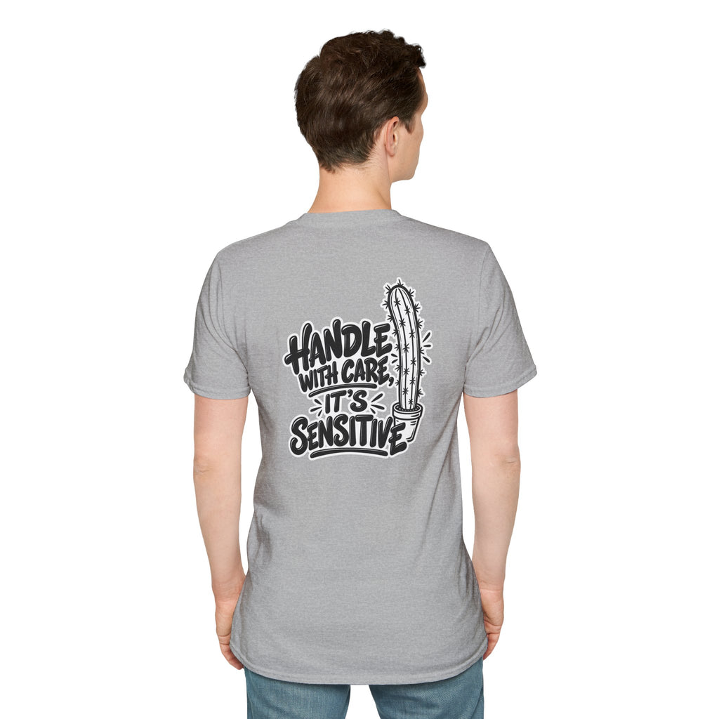 Dark Humor Funny Plant Shirt Handle With Care It's Sensitive Novelty Cactus Tshirt Tee Unique Gift