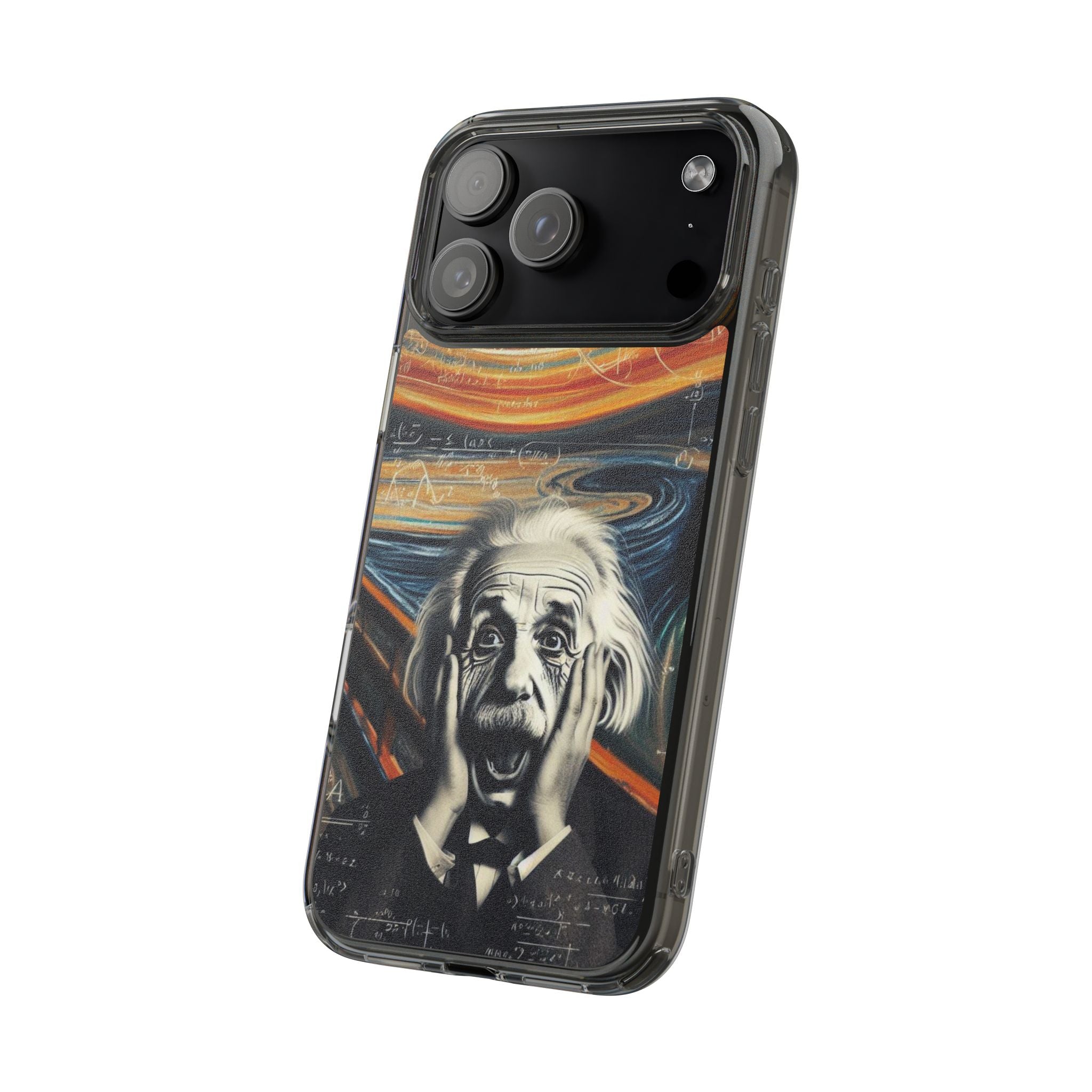 Funny Einstein Clear Phone Cases Edvard Munch Scream Unique iPhone Samsung Cases