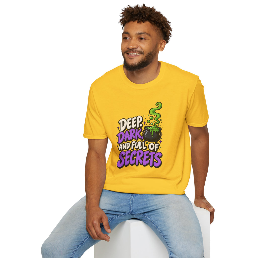 Funny Halloween Shirt DEEP DARK AND FULL OF SECRETS Novelty Tee Graphic T-Shirt