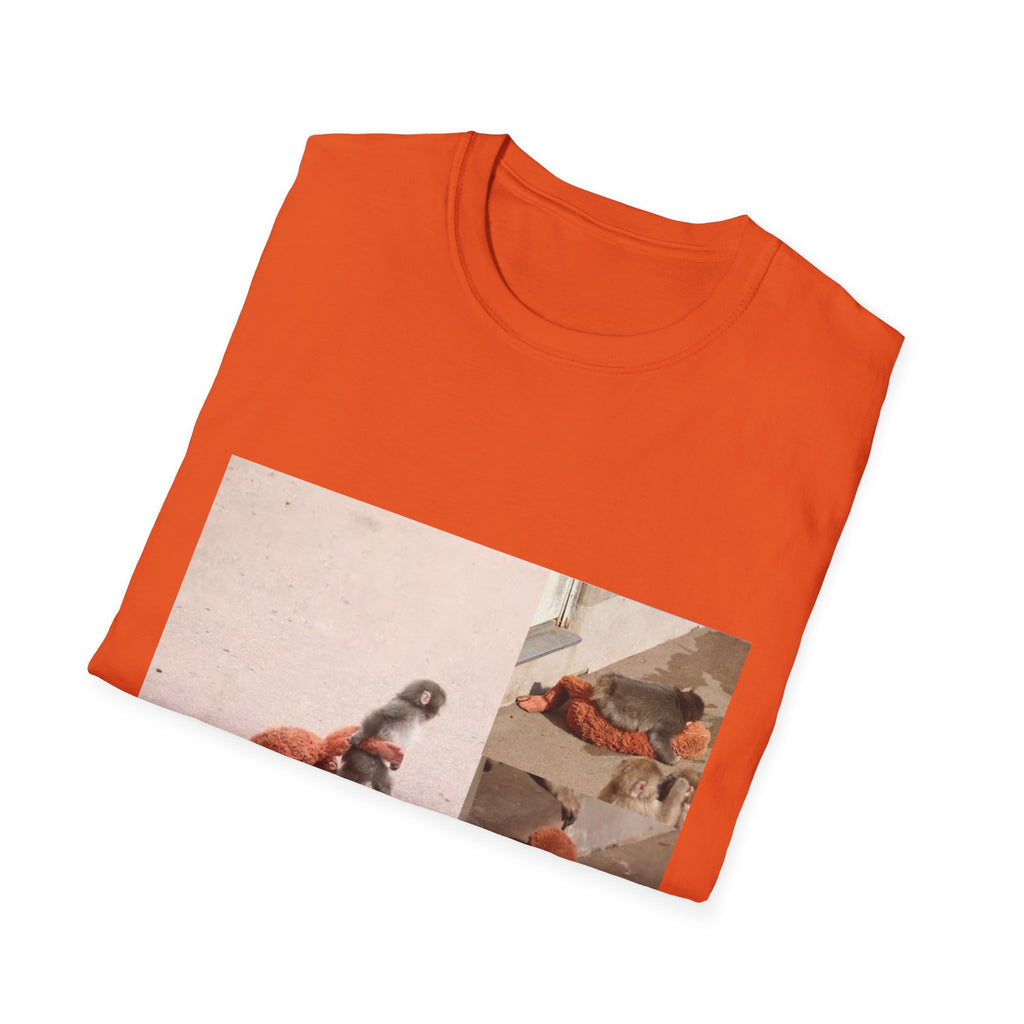 Funny Punch Monkey Viral Animal Tshirt Cute Trendy Unisex Softstyle T-Shirt Gift