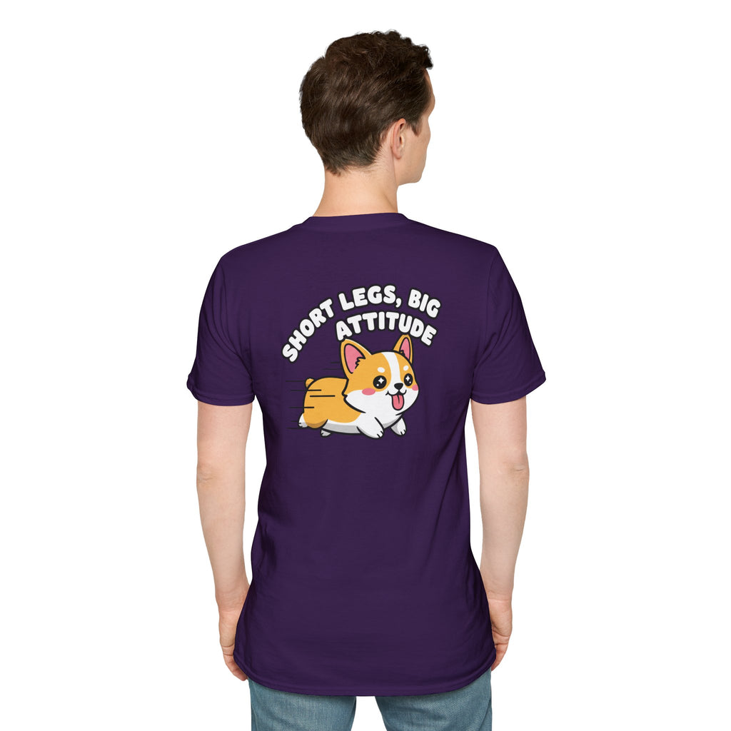 Cute Corgi Shirt Short Legs, Big Attitude Funny Dog Lover Unisex Softstyle Tee Gift