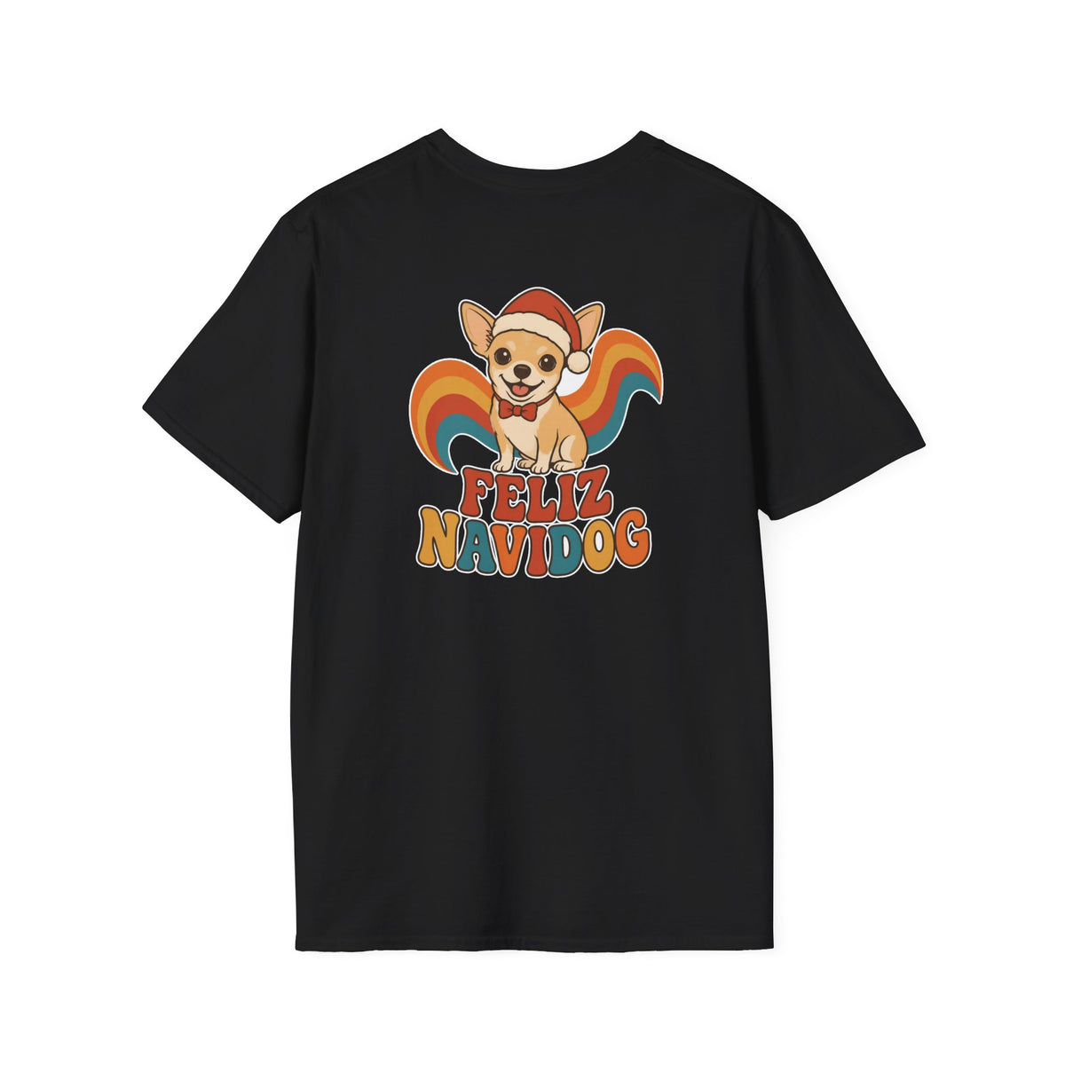 Retro Christmas Dog T-Shirt Feliz Navidog Vintage Dog Lover Shirt Unisex Softstyle Tee Christmas Gift