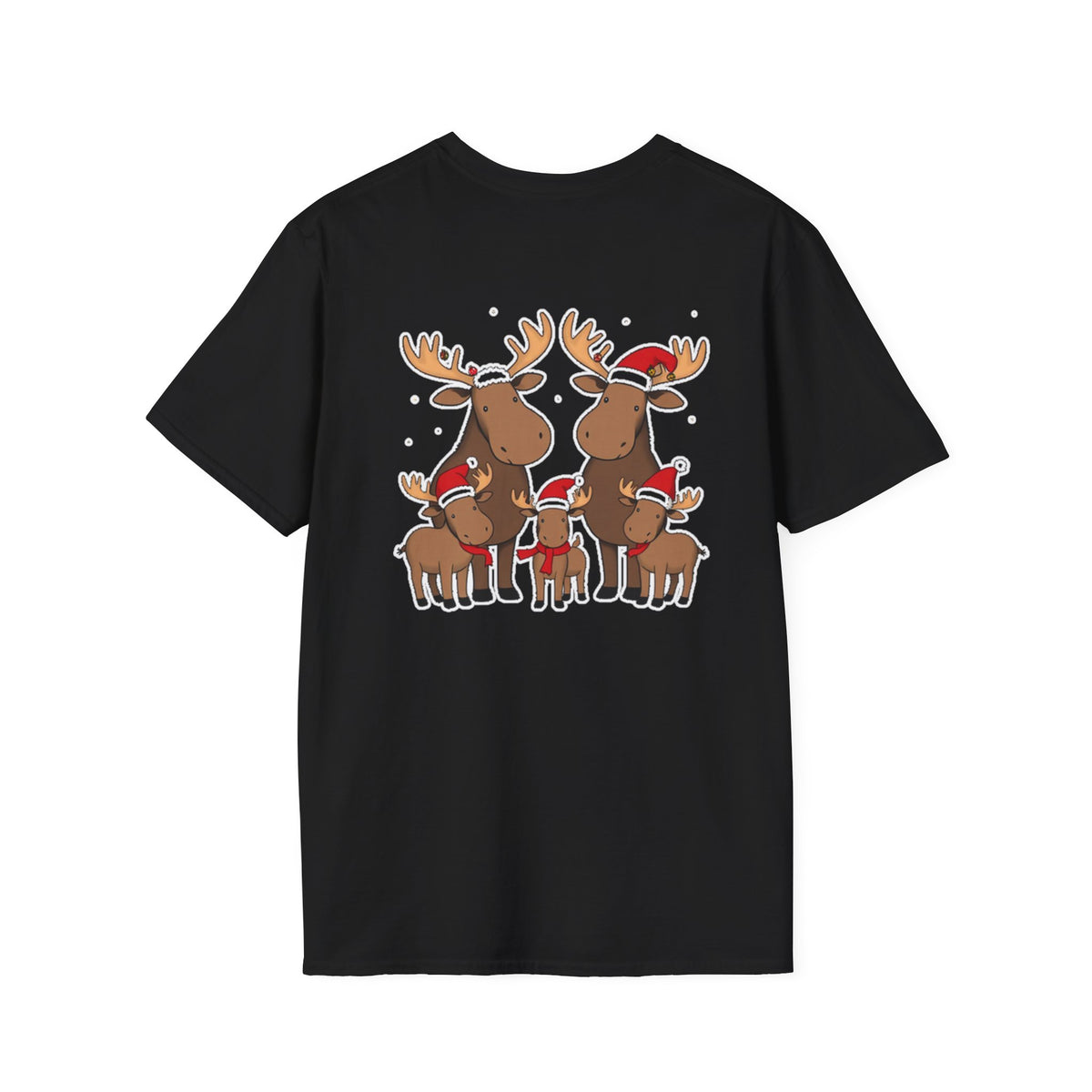 Christmas Moose Family T-Shirt | Cute Cartoon Holiday Design Unique Holiday Gift Shirt
