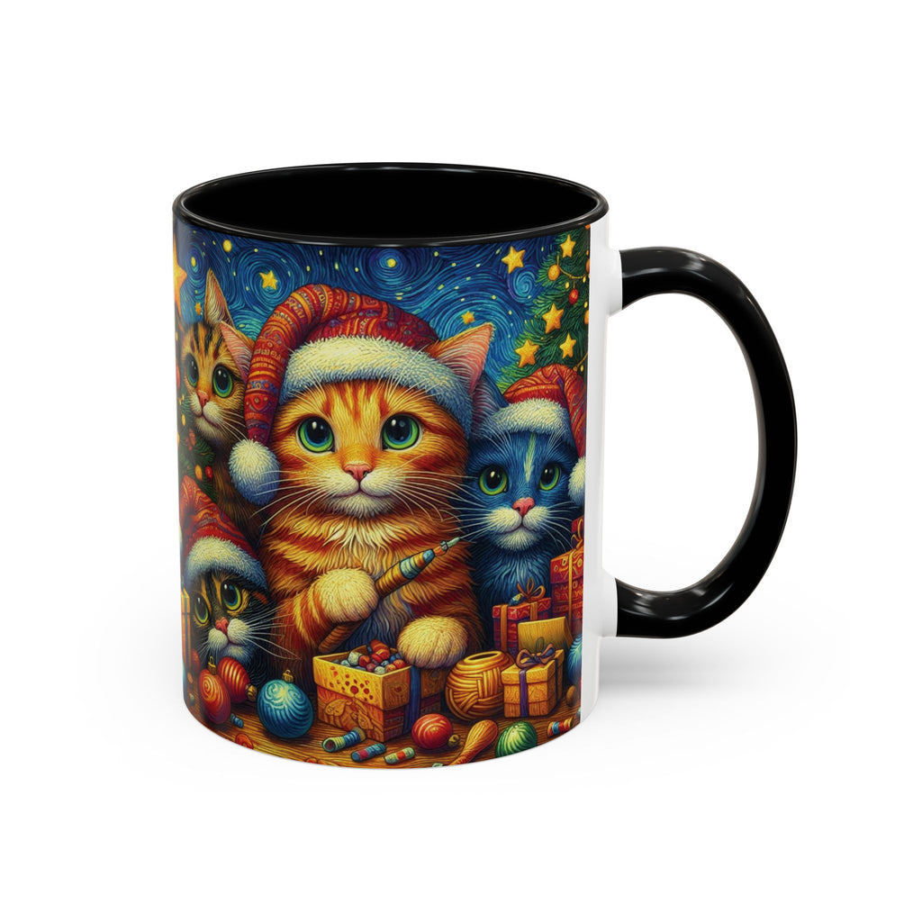 Christmas Mug Cats Mug Mom Lover Van Gogh Art Gift Funny Coffee Tea Ceramic Cup