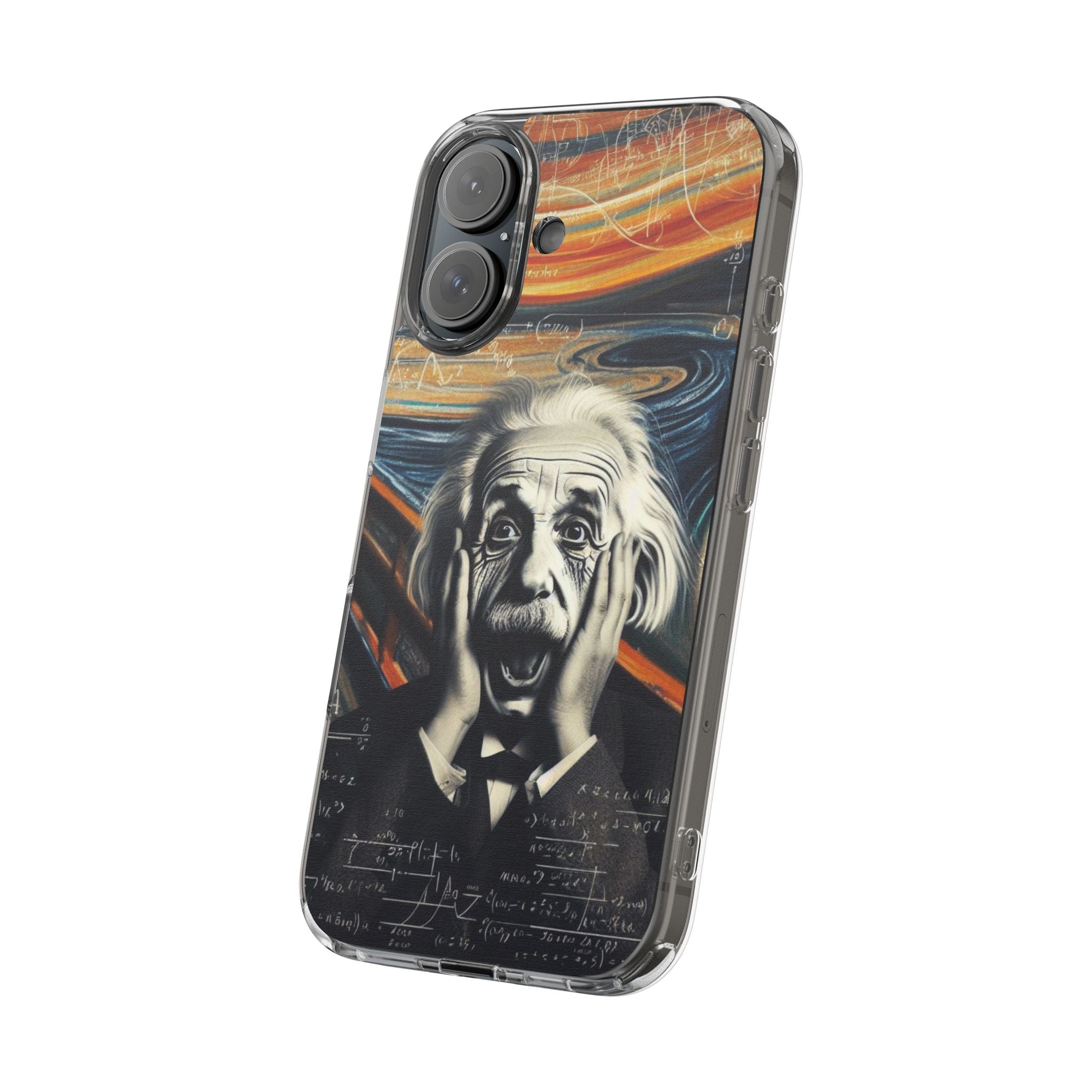 Funny Einstein Clear Phone Cases Edvard Munch Scream Unique iPhone Samsung Cases