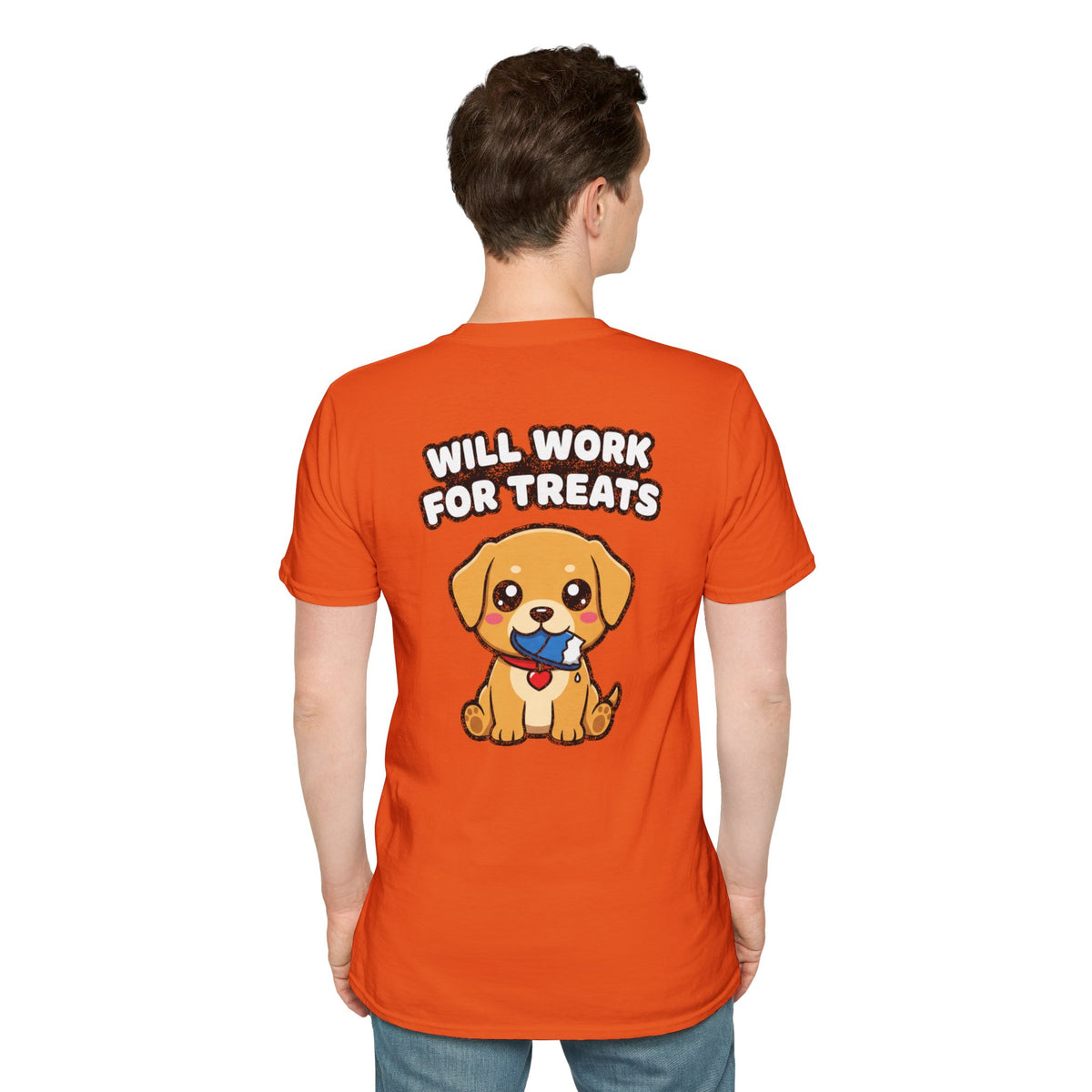 Cute Labrador Shirt Will Work For Treats Funny Dog Lover Unisex Softstyle Tee Gift