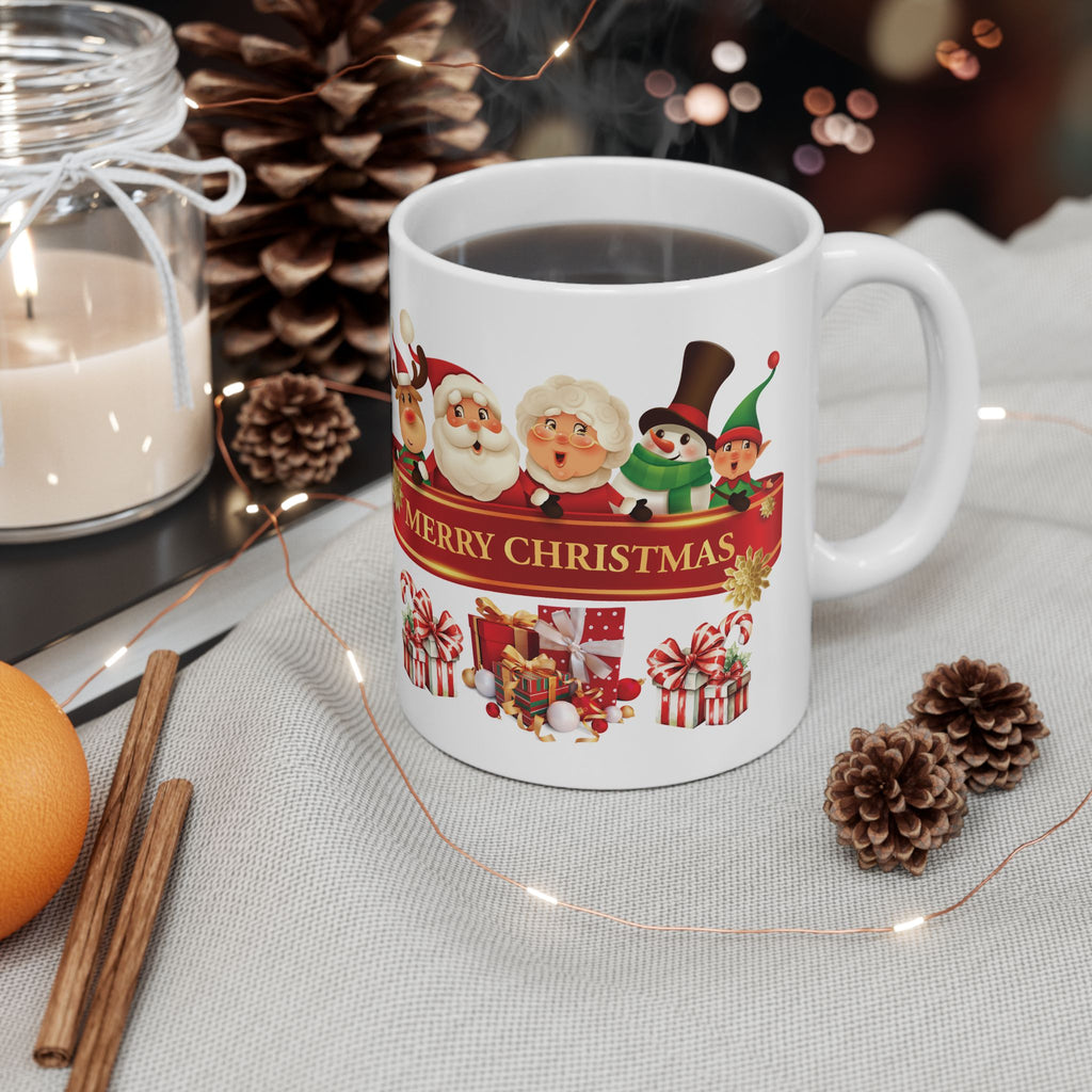 Christmas Mug Funny Santa Claus Mug Unique Cute Gift Coffee Cup Snowman Moose 11oz