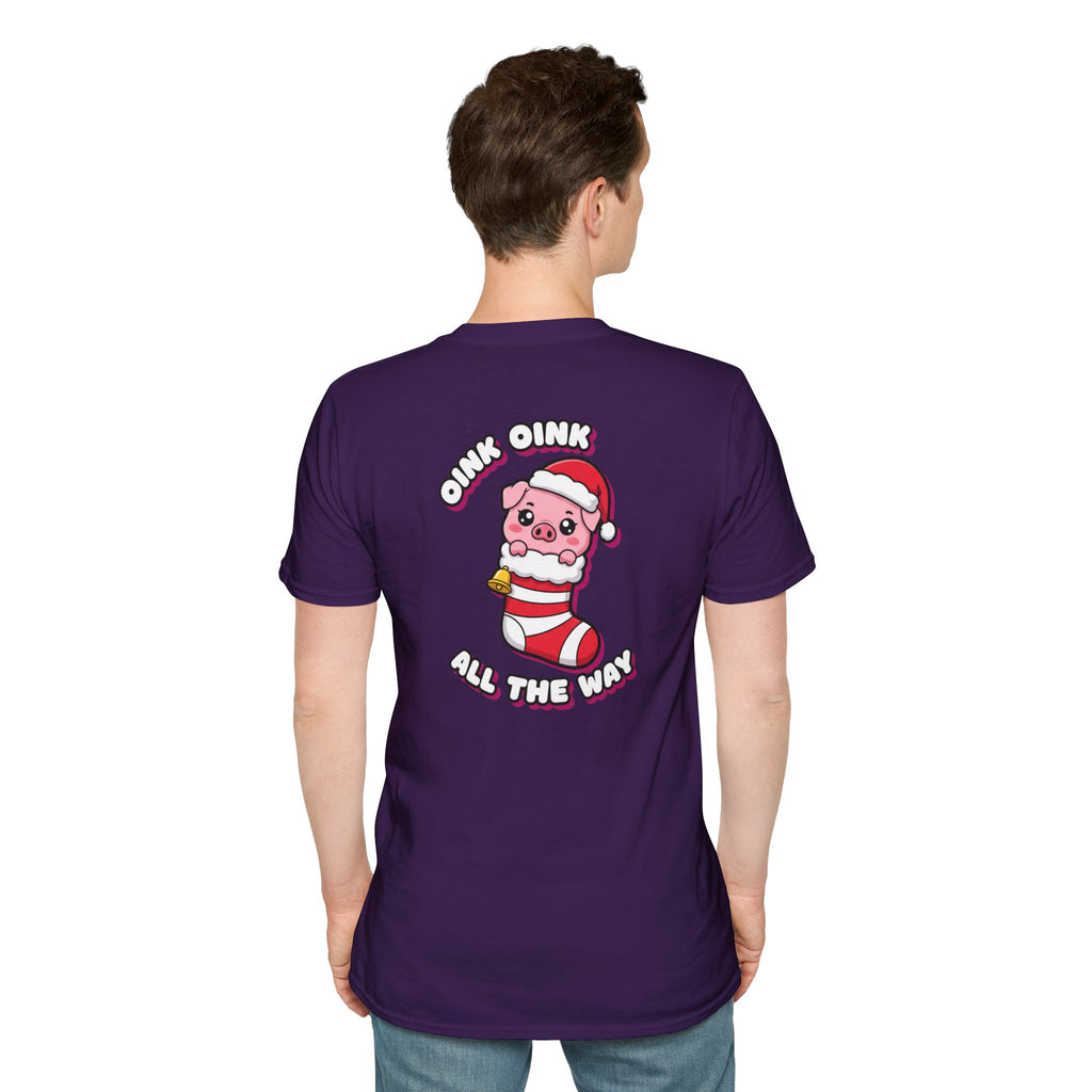 Cute Christmas Shirt Oink Oink All The Way Funny Animal Unisex Softstyle Tee Christmas Gift