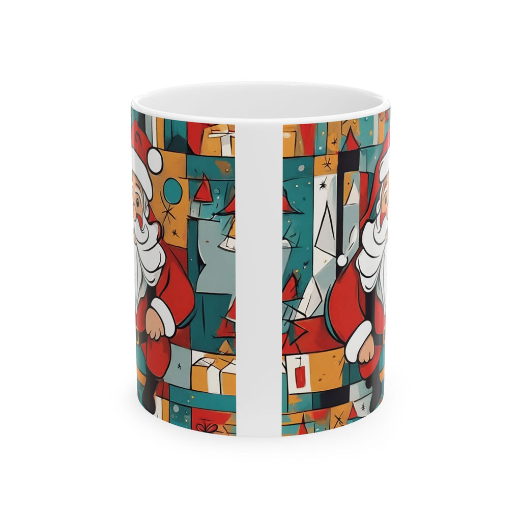 Christmas Mug Picasso Mug Art Mug Unique Funny Coffee Cup Cute Santa Gift Kids