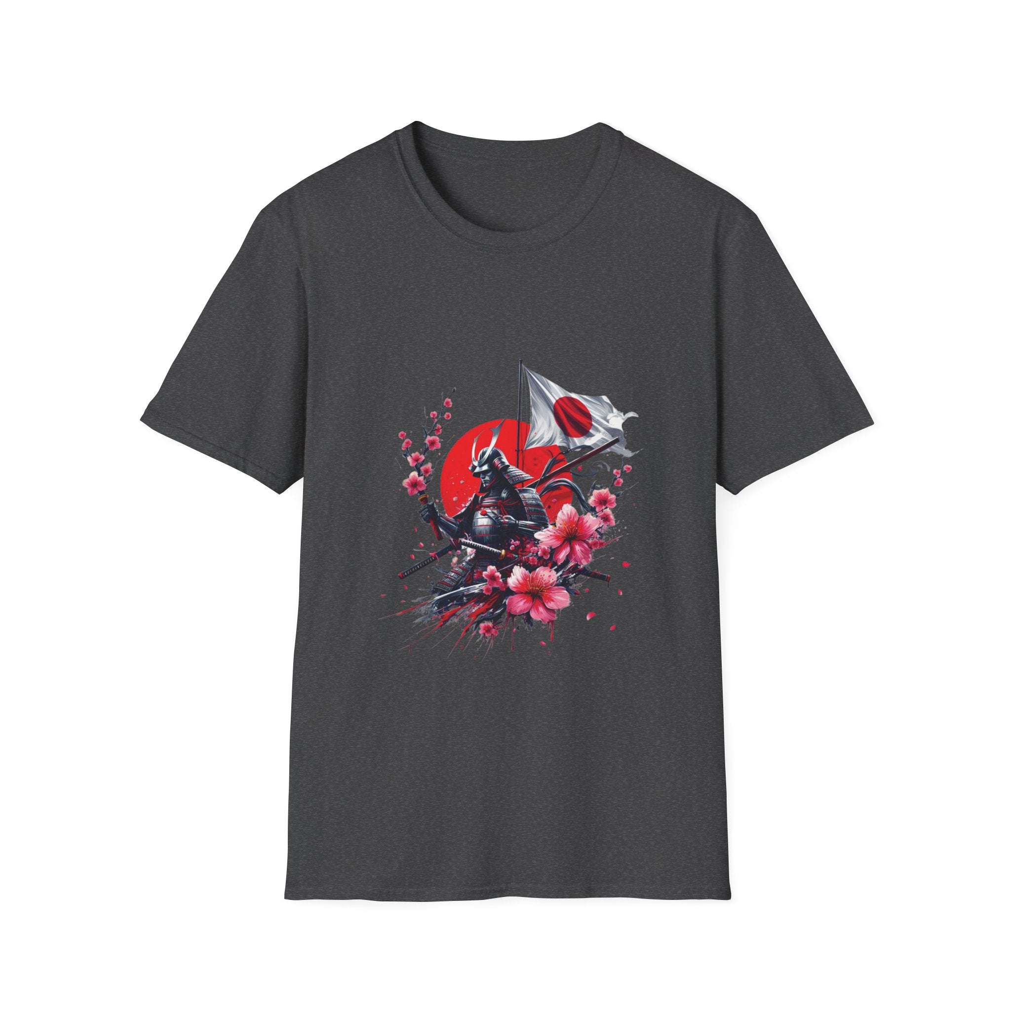 Japan Unisex Softstyle T-Shirt Japanese Art Sakura Samurai Cotton Gift Unique