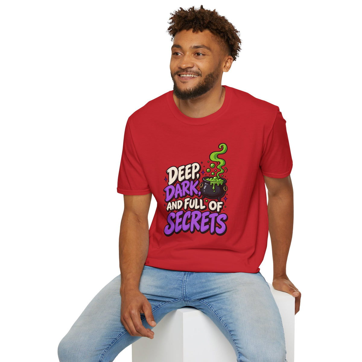 Funny Halloween Shirt DEEP DARK AND FULL OF SECRETS Novelty Tee Graphic T-Shirt