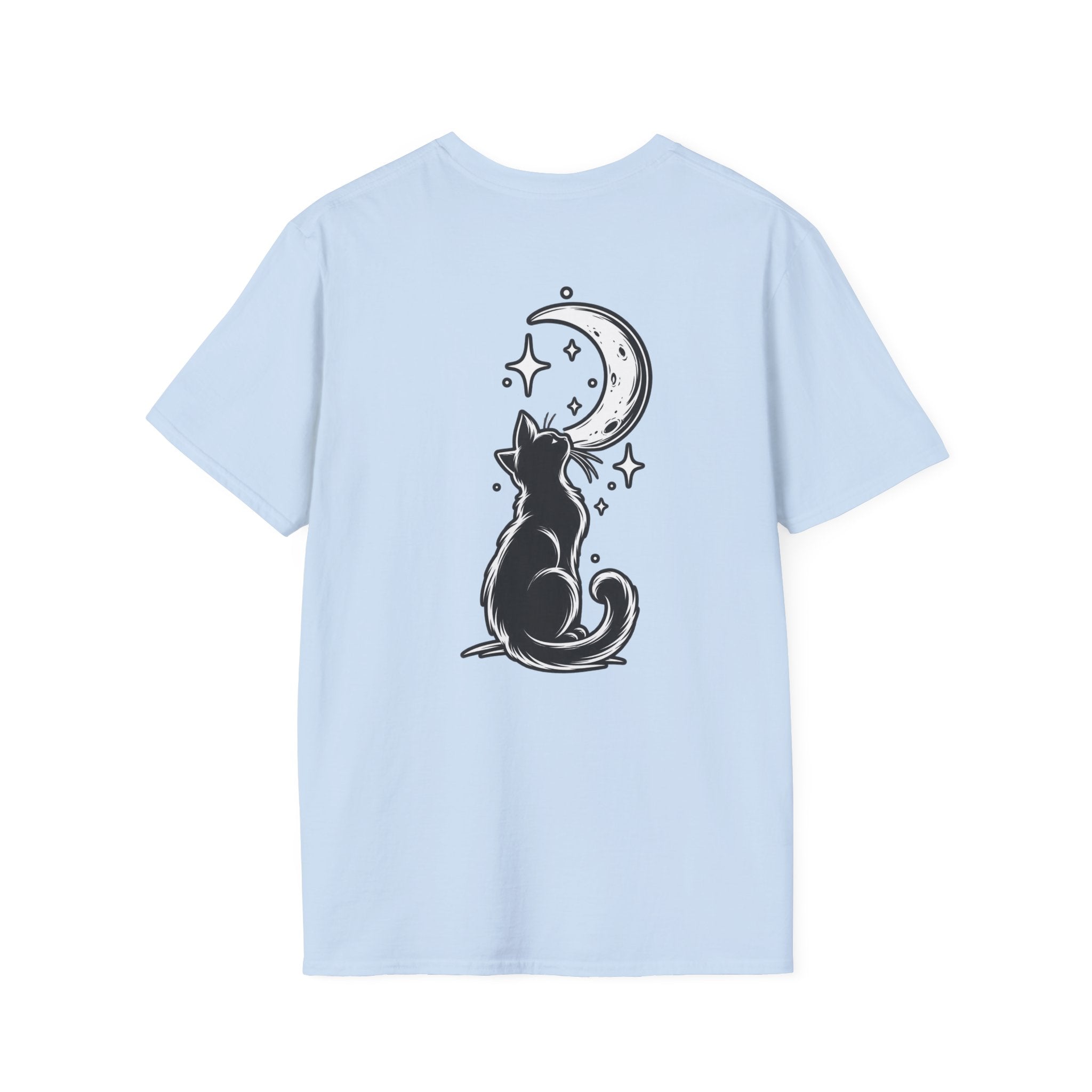 Black Cat Shirt Moon Silhouette Minimalist Funny Cat Lover Graphic Tee Unique Gift Black Cat T shirt