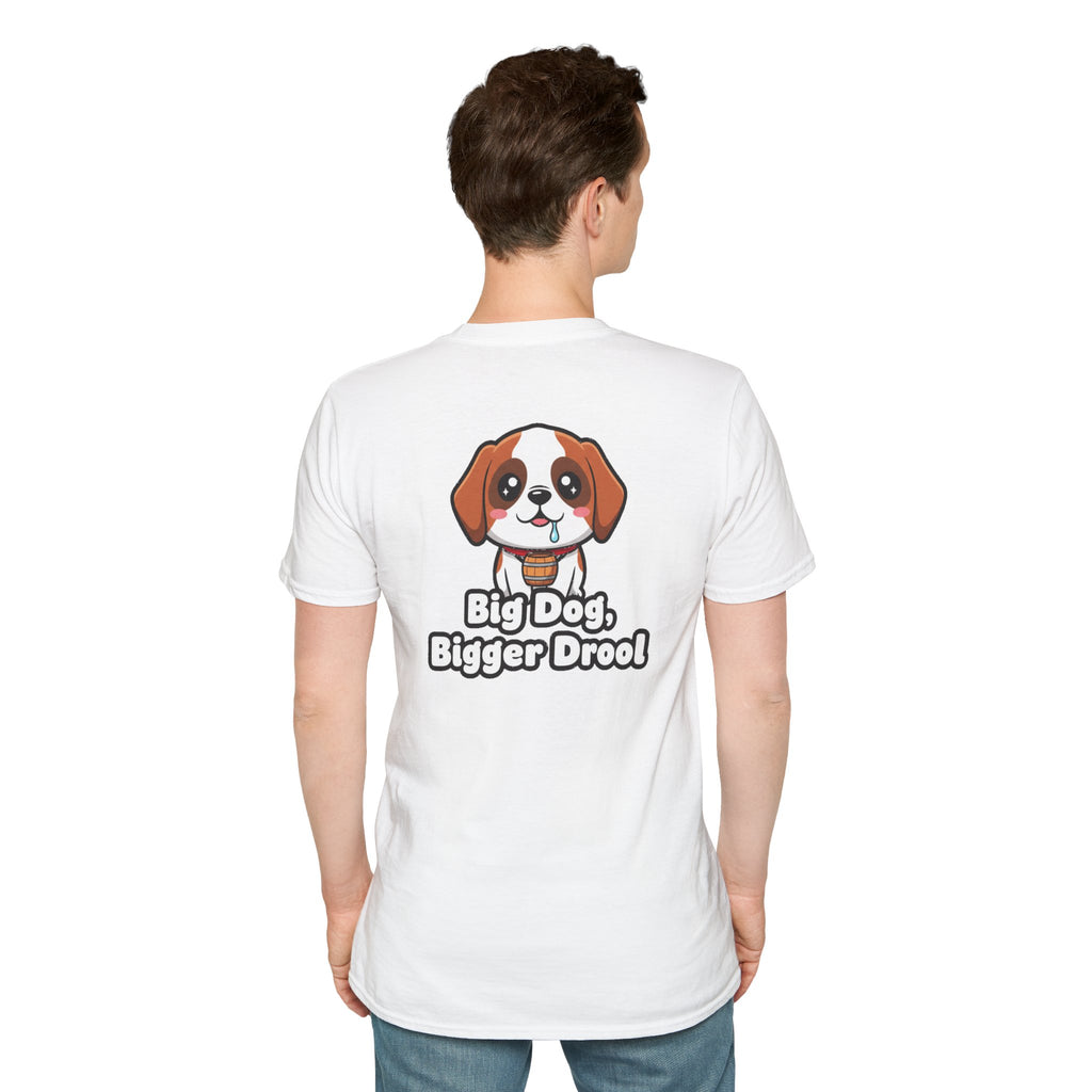 Cute Saint Bernard Shirt Big Dog, Bigger Drool Funny Dog Lover Unisex Softstyle Tee Gift
