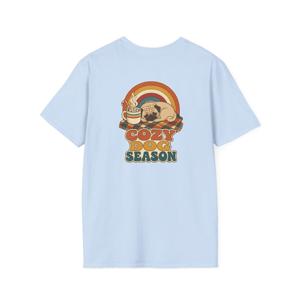 Retro Christmas Dog T-Shirt Cozy Dog Season Vintage Dog Lover Shirt Unisex Softstyle Tee Christmas Gift