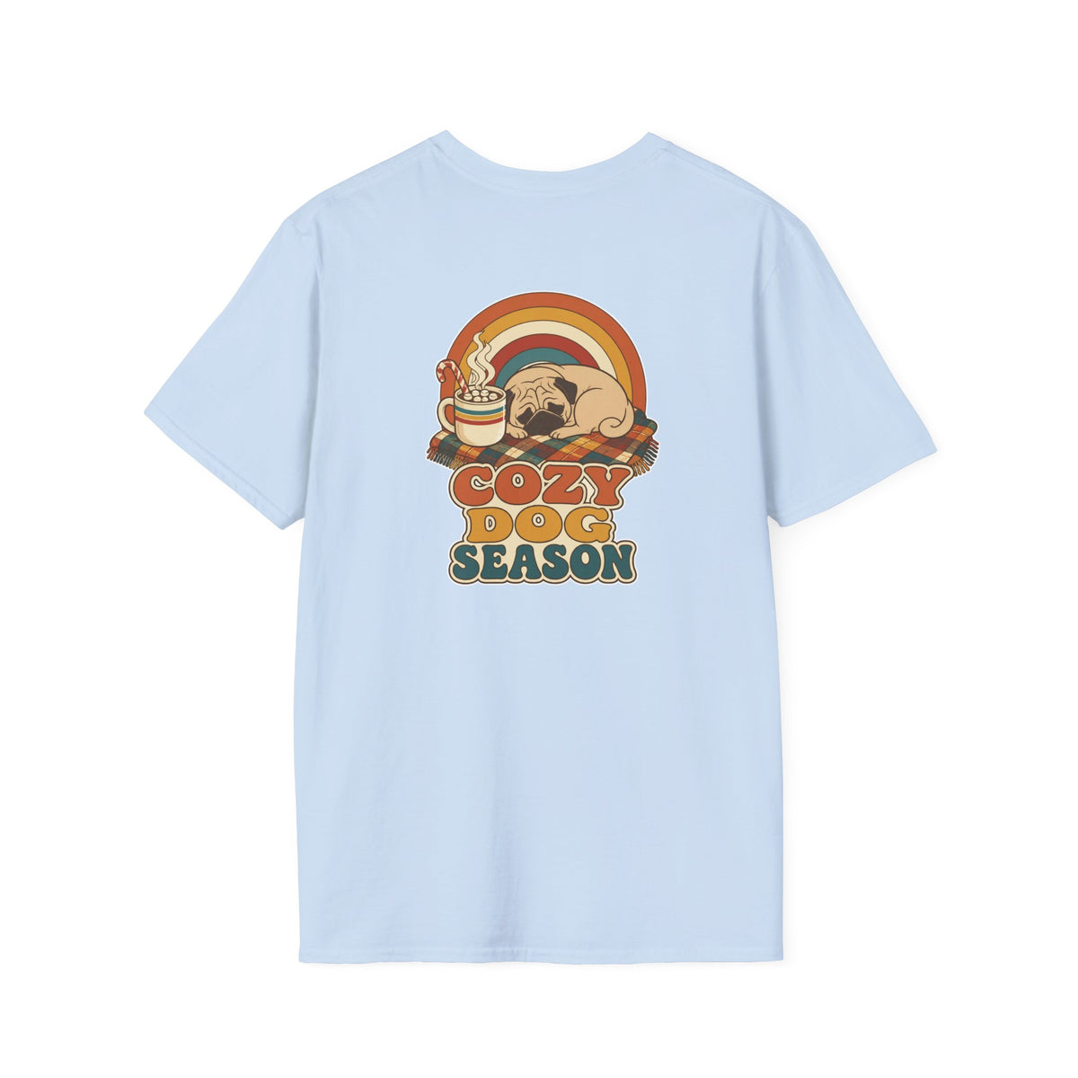 Retro Christmas Dog T-Shirt Cozy Dog Season Vintage Dog Lover Shirt Unisex Softstyle Tee Christmas Gift