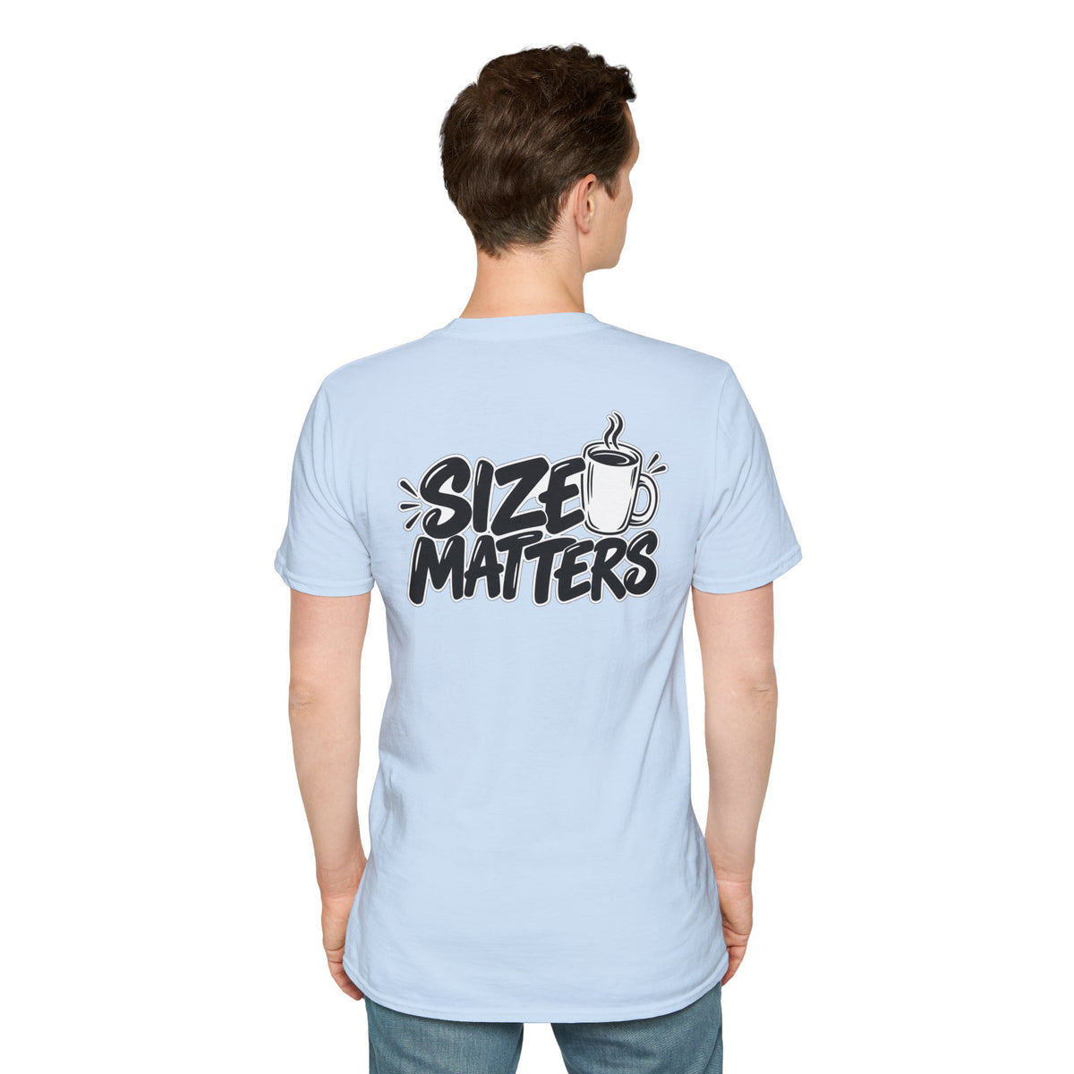 Dark Humor Funny Coffee Shirt Size Matters Novelty Graphic Tee Unique Gift