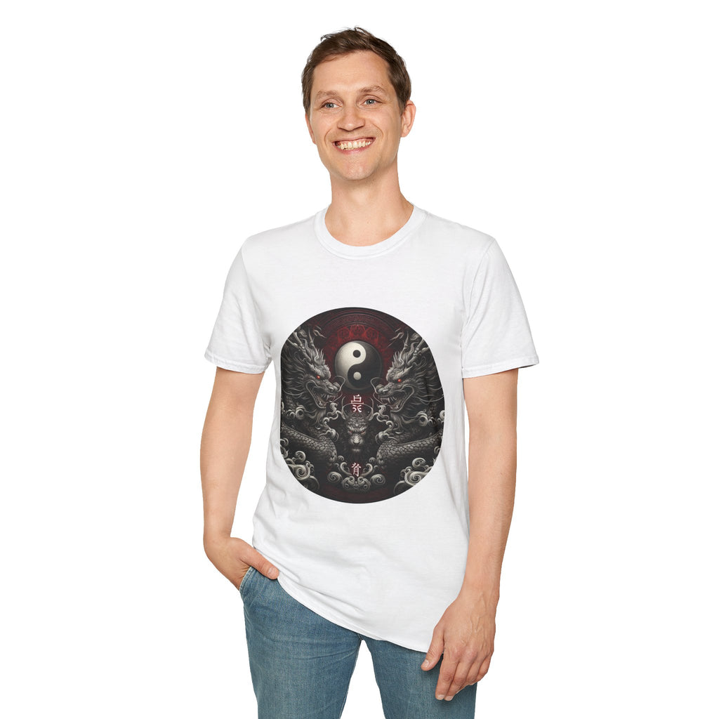 Dragon T-shirt Men Women Graphic Tee Clothing Apparel Symbol Ying Yang Best Gift