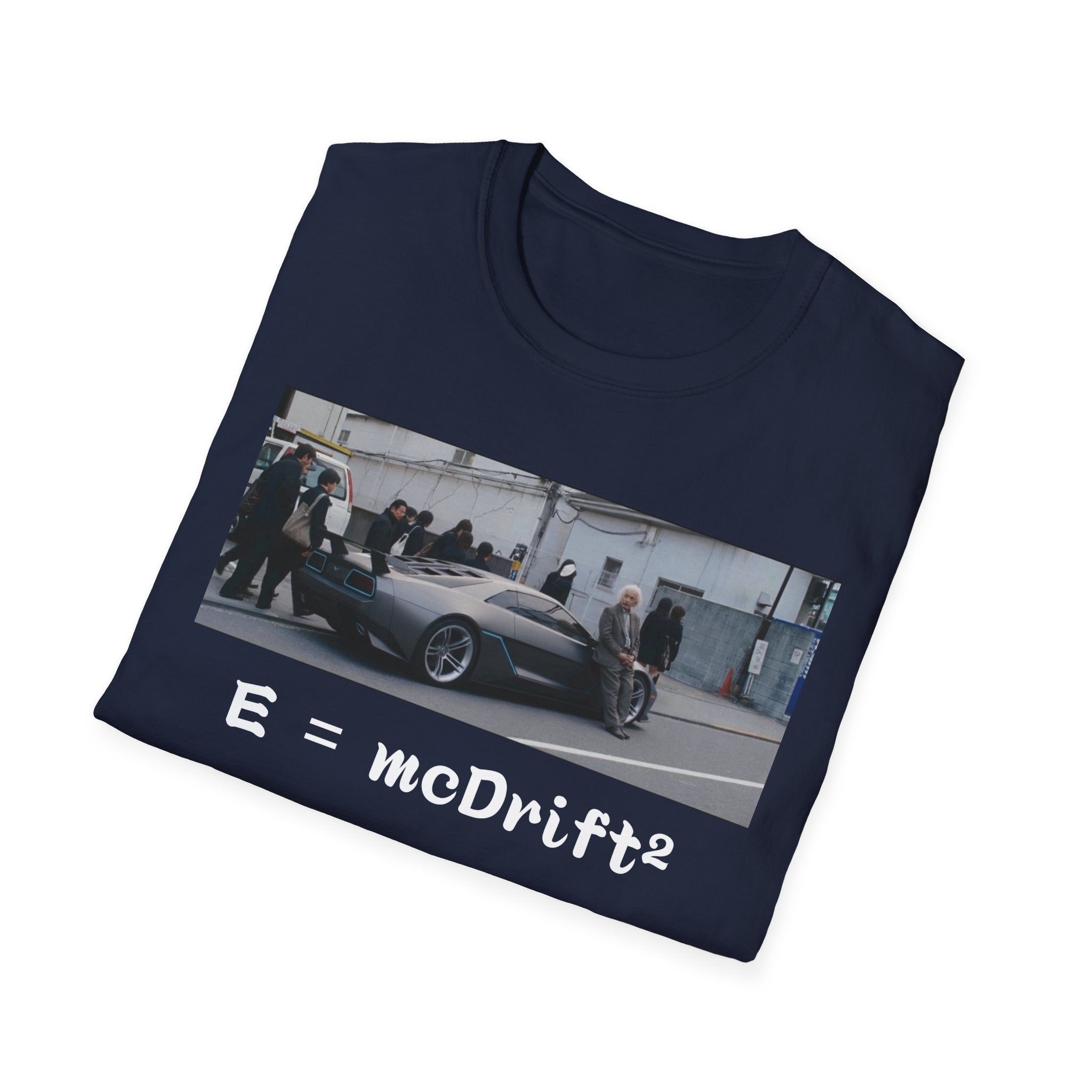Funny Einstein Drift T-Shirt Speed Racing Car Unisex Softstyle TShirt Gift Men