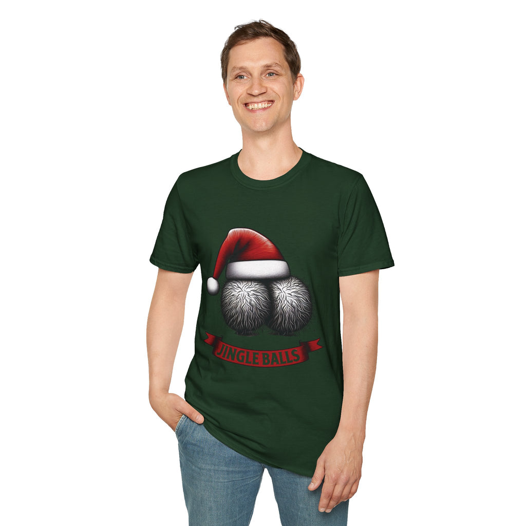 Tshirt Jingle Balls Funny Christmas T-Shirt Xmas Gift Tops Unisex Softstyle 2027