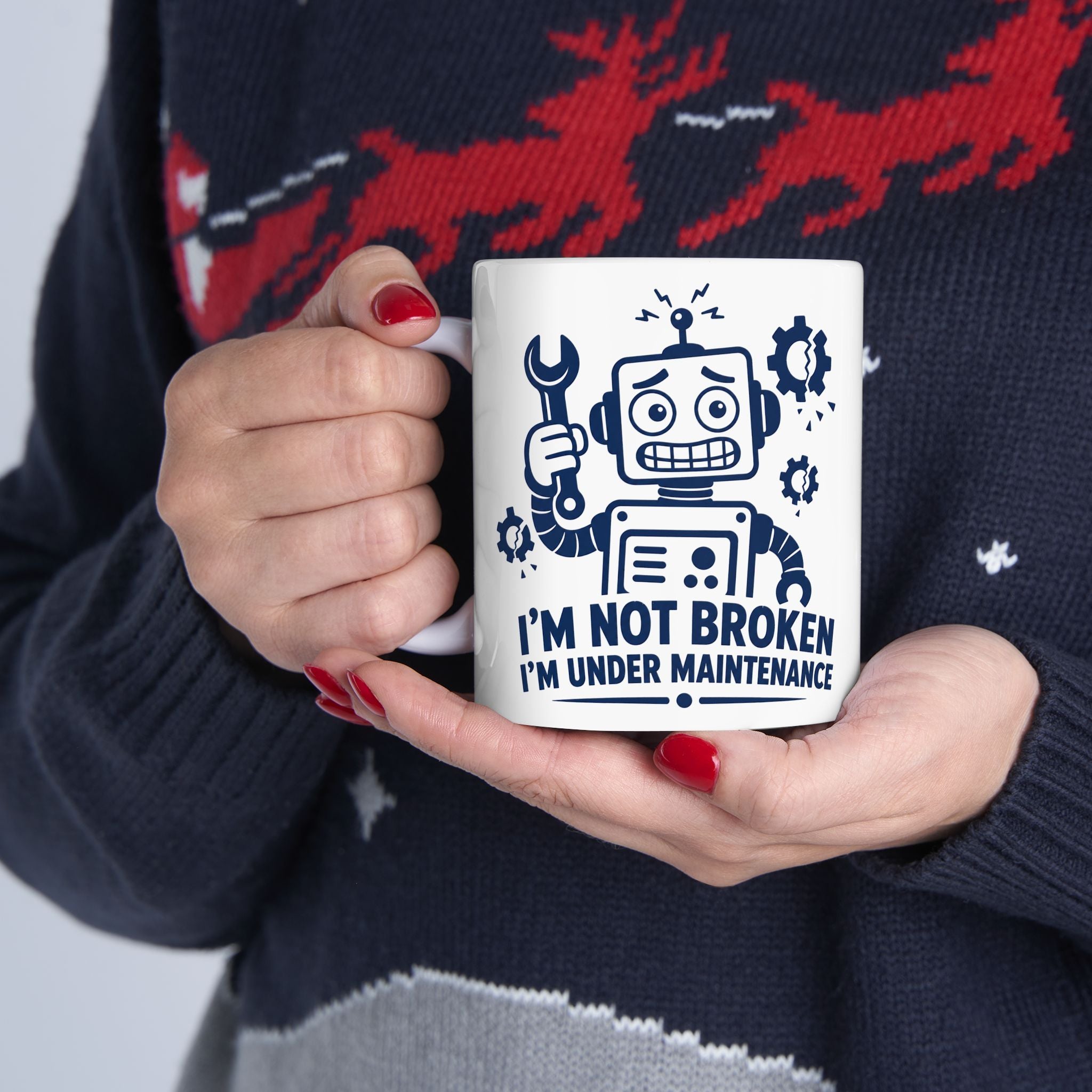 Funny AI Robot Mug Programmer Coding Humor Software Engineer Gift 11oz Coffee Cup Best Gift Coworkers Office