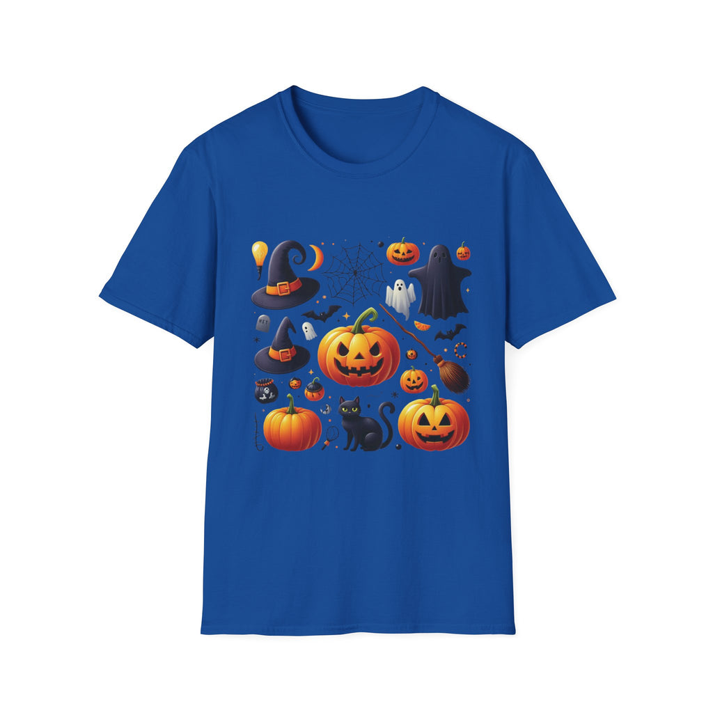 Halloween Pumpkin Face Funny Scary Mens Cotton T-Shirt Tee Top Unisex Women Gift