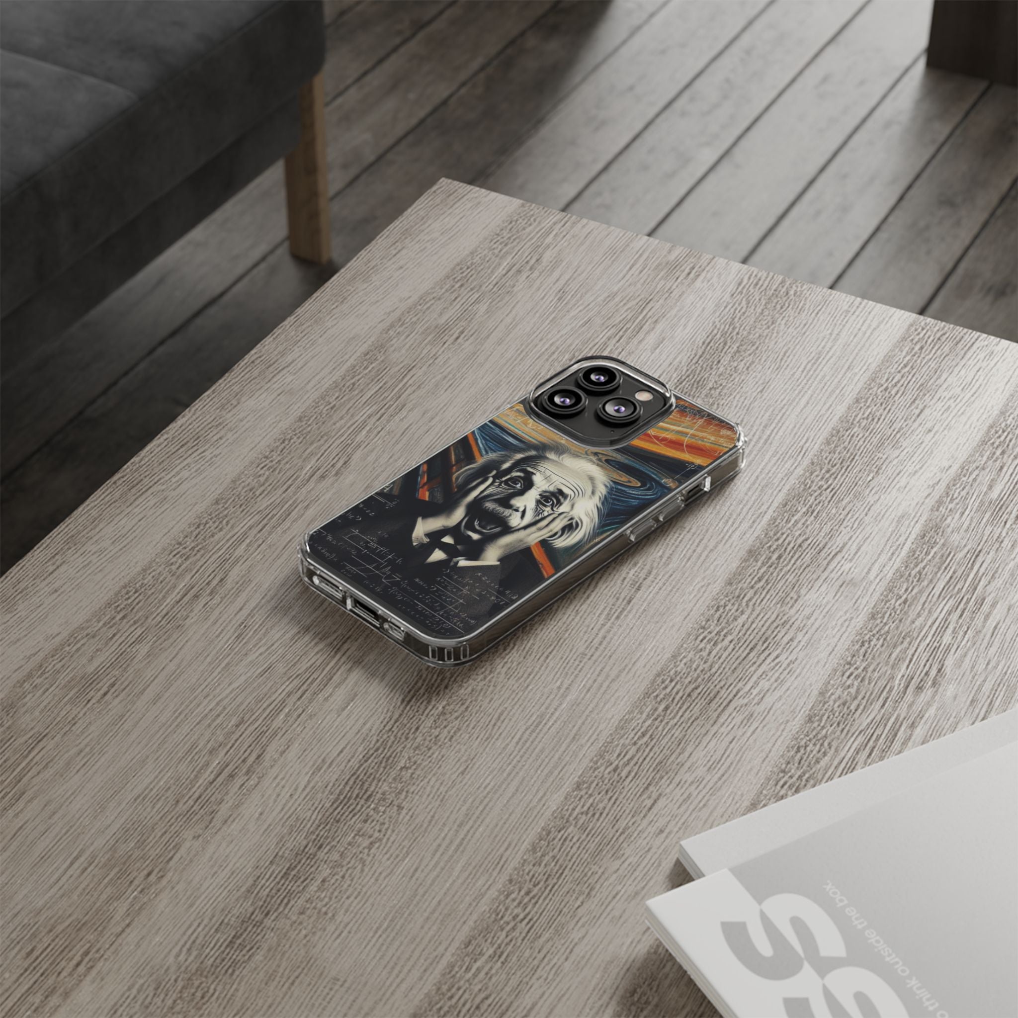 Funny Einstein Clear Phone Cases Edvard Munch Scream Unique iPhone Samsung Cases