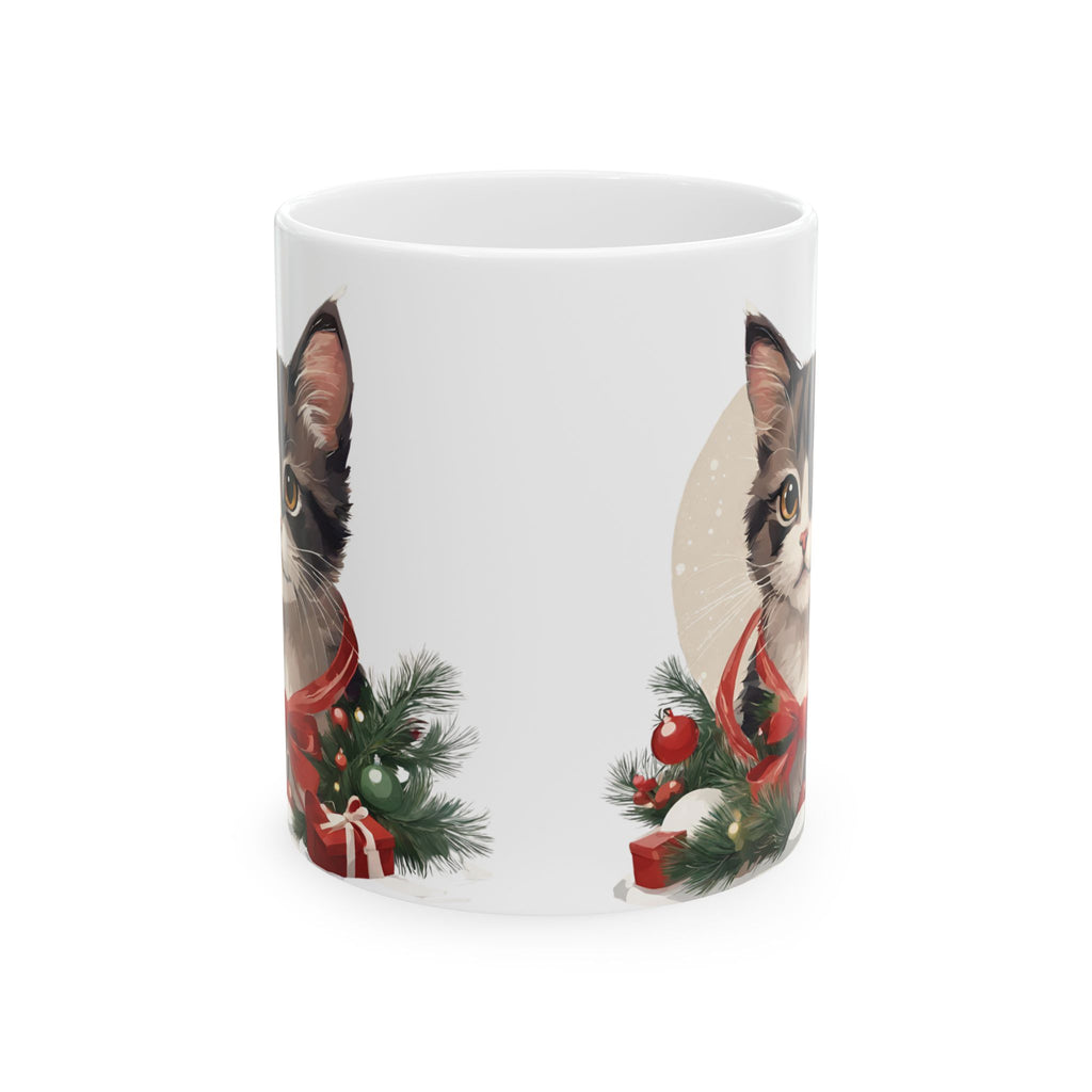Christmas Mug Ceramic Cute Cat Mug Holiday Gift Kids Funny Coffee Cup Tea Animal