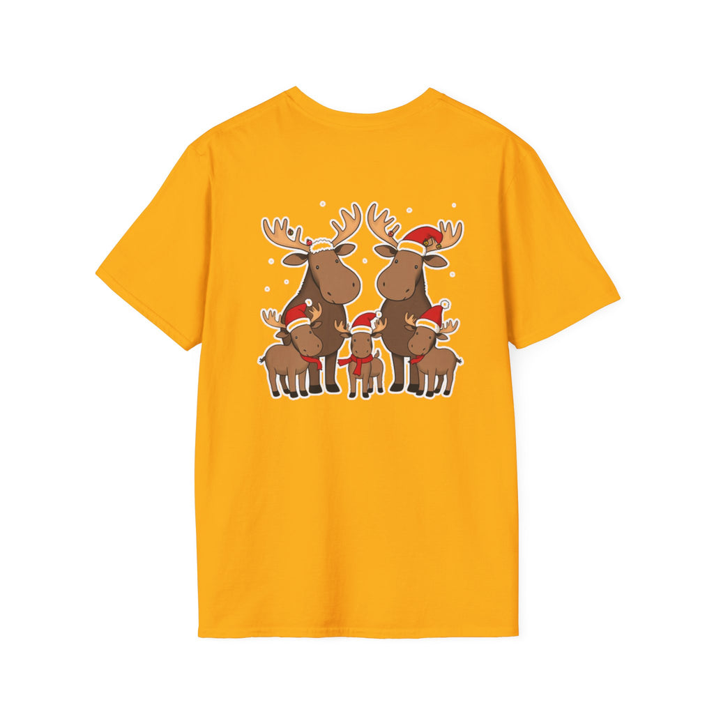 Christmas Moose Family T-Shirt | Cute Cartoon Holiday Design Unique Holiday Gift Shirt
