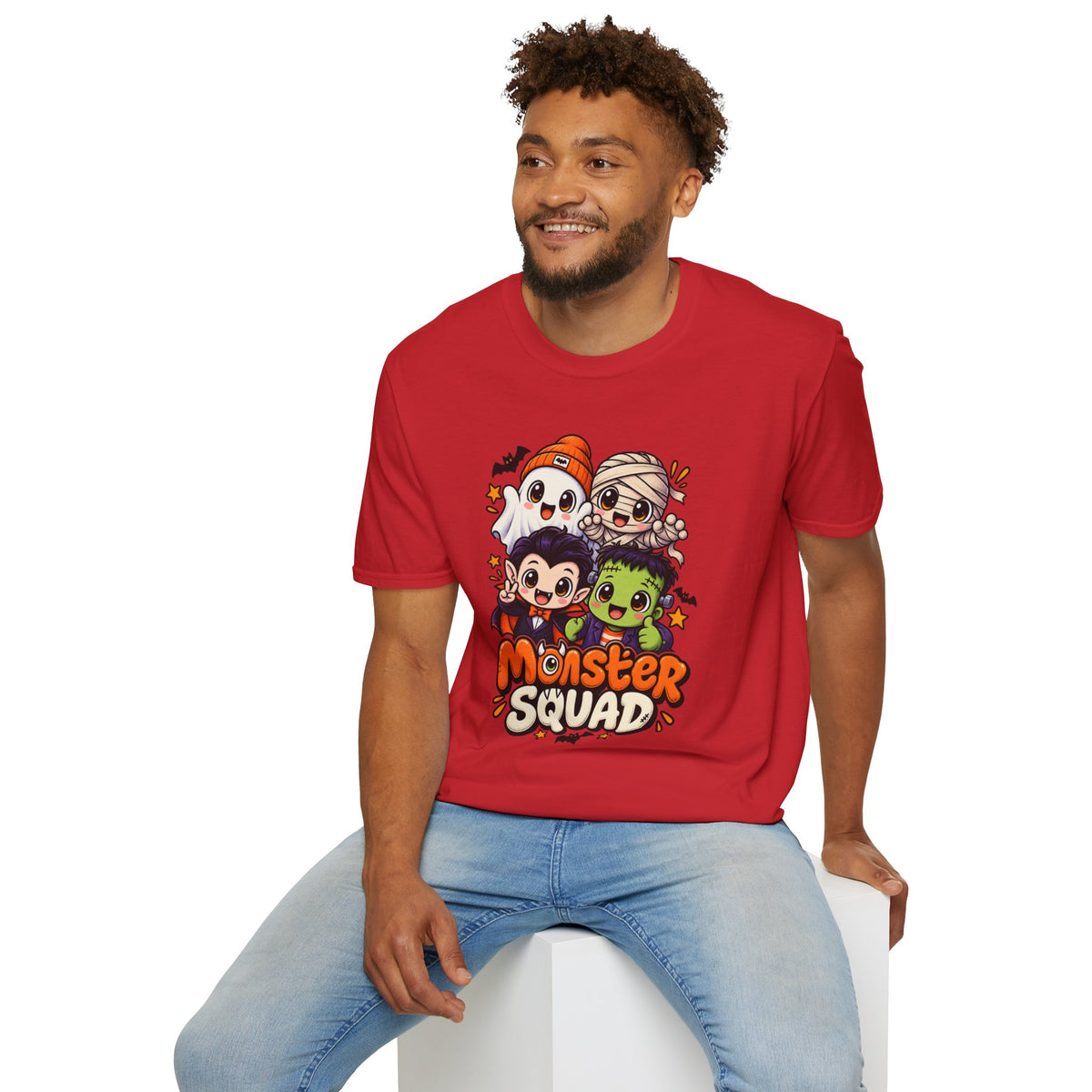 Funny Monster Squad Shirt | Cute Kawaii Halloween Tee | Ghost Mummy Vampire Frankenstein Graphic T-Shirt