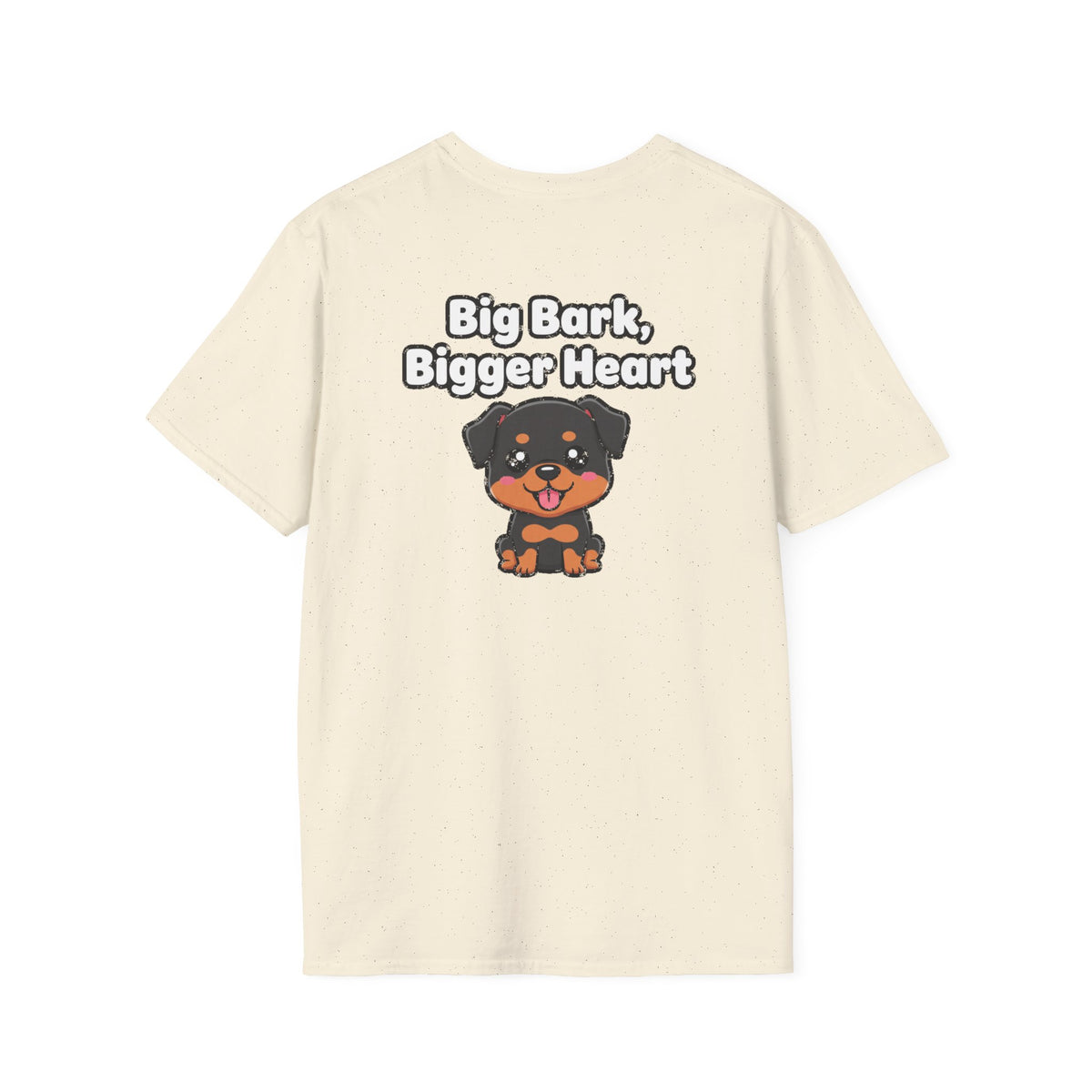 Cute Rottweiler Shirt Big Bark, Bigger Heart Funny Dog Lover Unisex Softstyle Tee Gift
